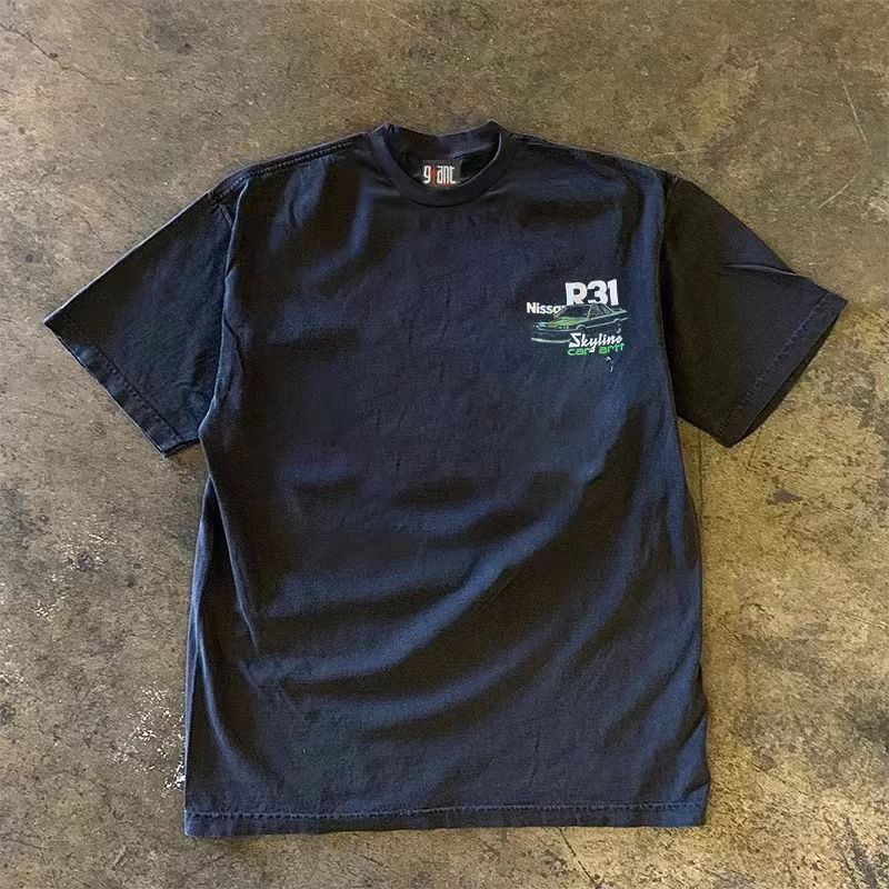 Vintage Black street fashion retro car print t-shirt Size US M / EU 48-50 / 2 - 2 Thumbnail