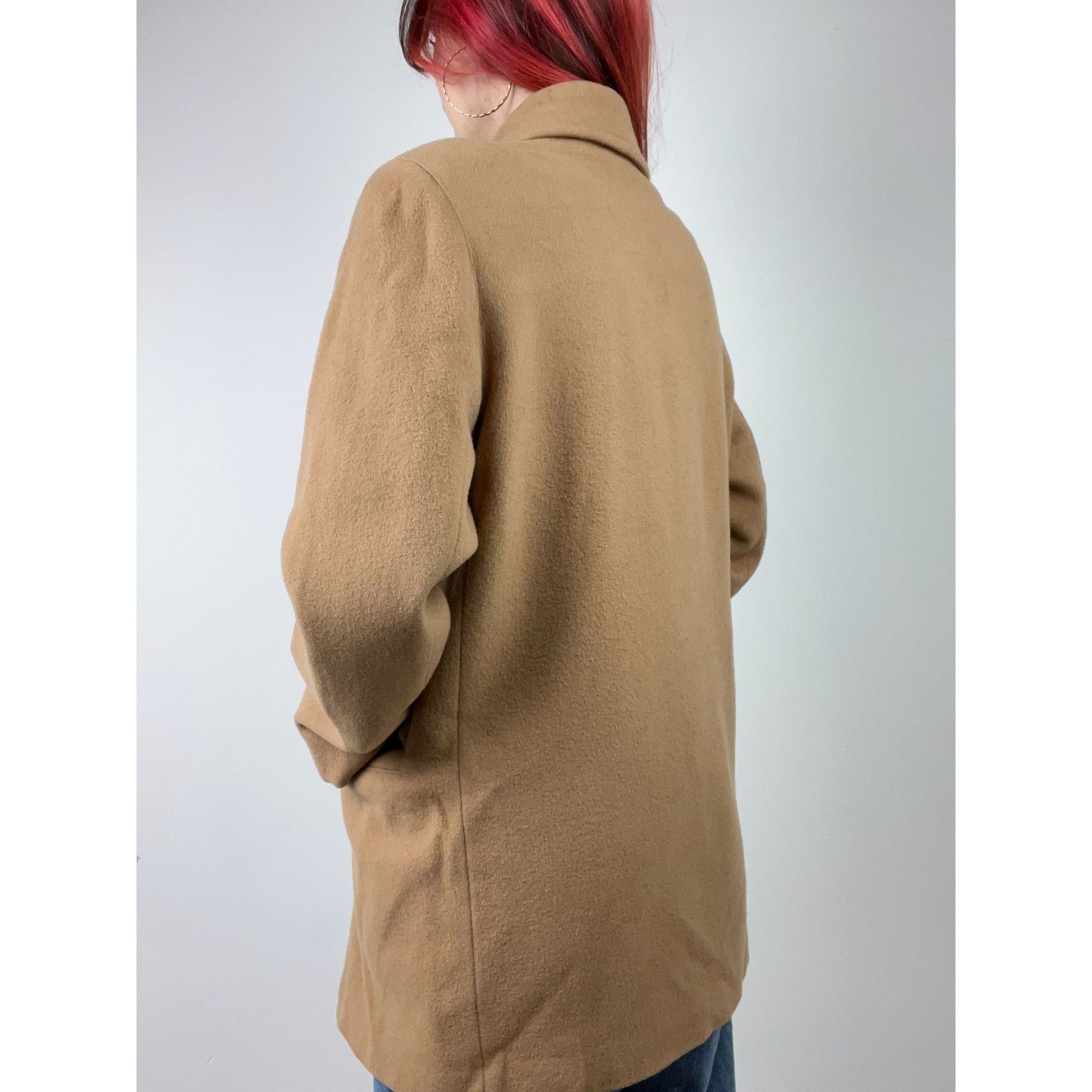 Other Vintage Italian Wool Lanerie Poala Tan Coat Size L / US 10 / IT 46 - 2 Thumbnail