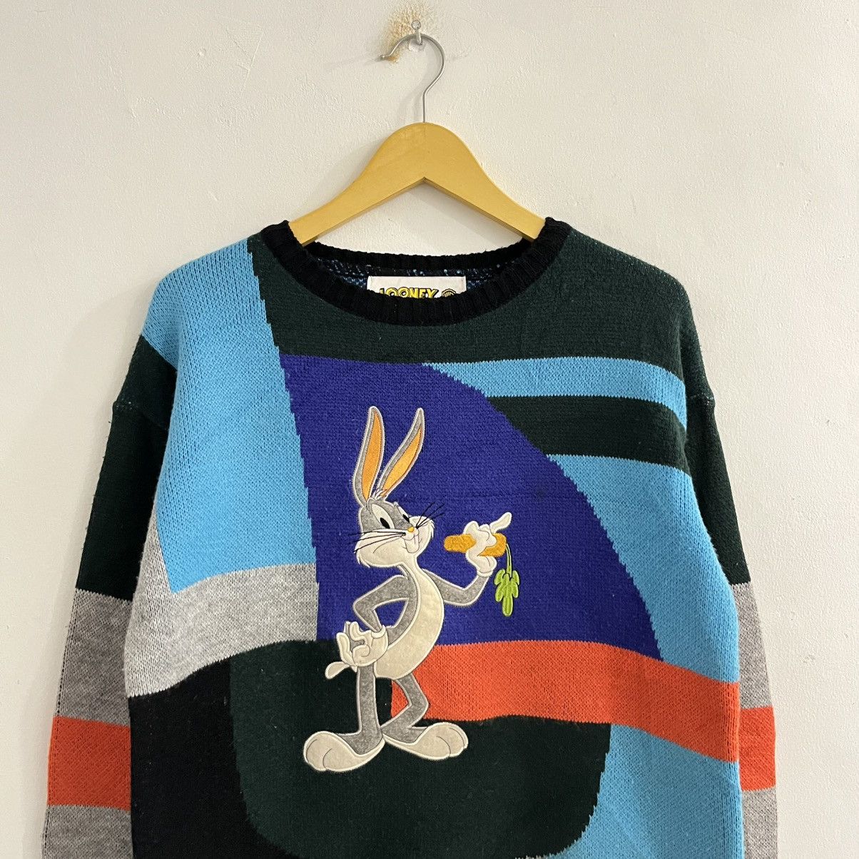 Warner Bros Looney Tunes Bugs Bunny WB Knit Sweatshirt Size US M / EU 48-50 / 2 - 2 Thumbnail