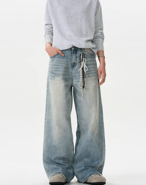 Japanese Brand American street retro cleanfit washed distressed jeans Size US 32 / EU 48 - 2 Thumbnail