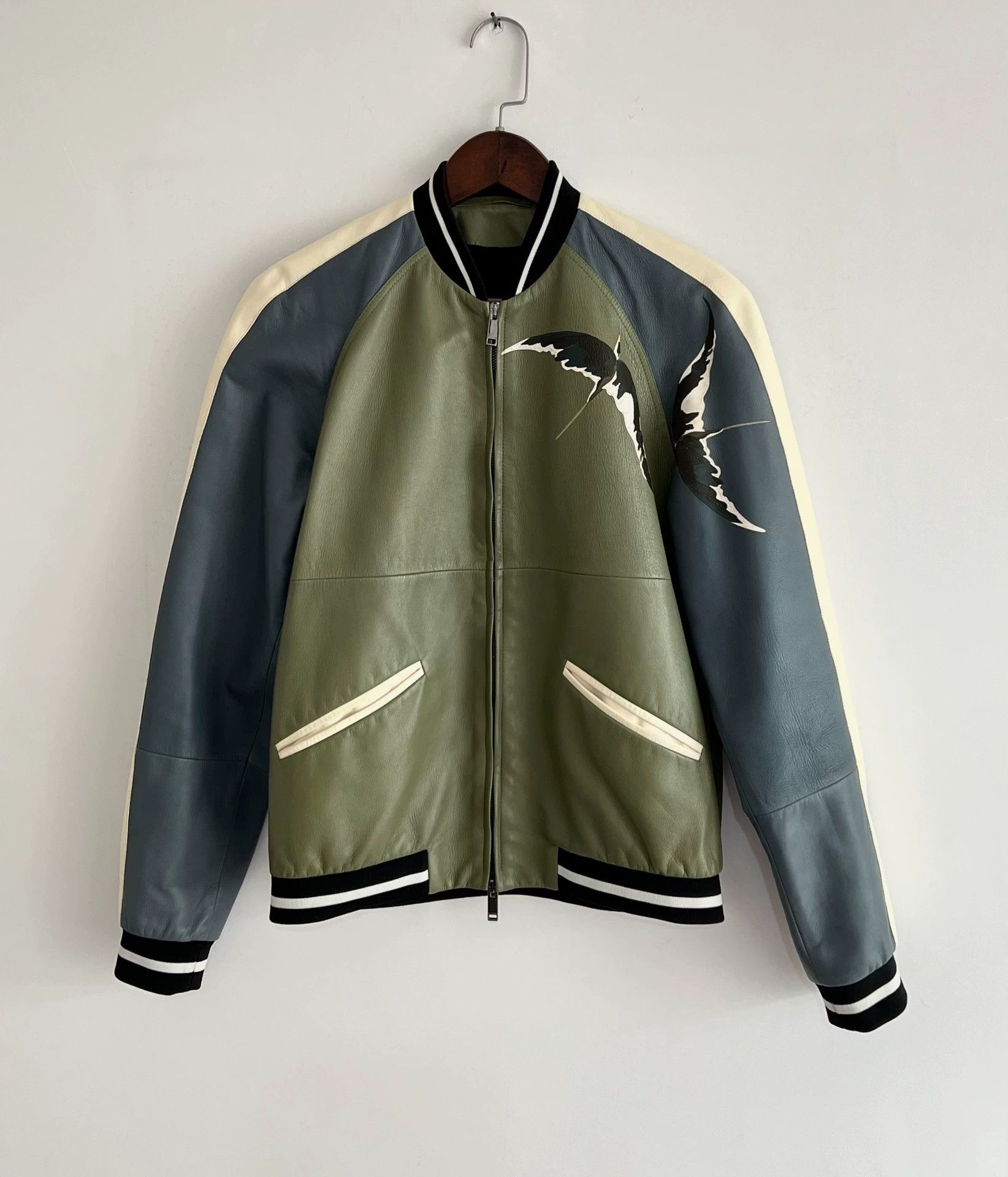 Valentino Valentino 16SS Runway Bird Patch Lambskin Bomber Jacket Size US S / EU 44-46 / 1 - 1 Thumbnail