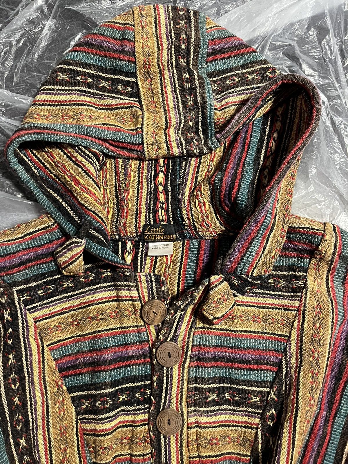 Vintage Little Kathmandu Poncho (Handmade in Nepal) Size US L / EU 52-54 / 3 - 2 Thumbnail