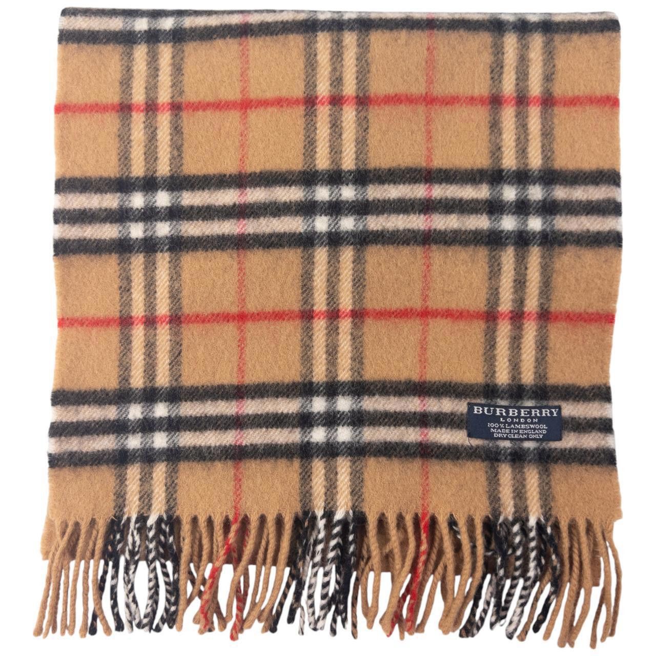 Burberry Vintage Burberry Nova Check Lambswool Tassel Scarf Size ONE SIZE - 1 Thumbnail