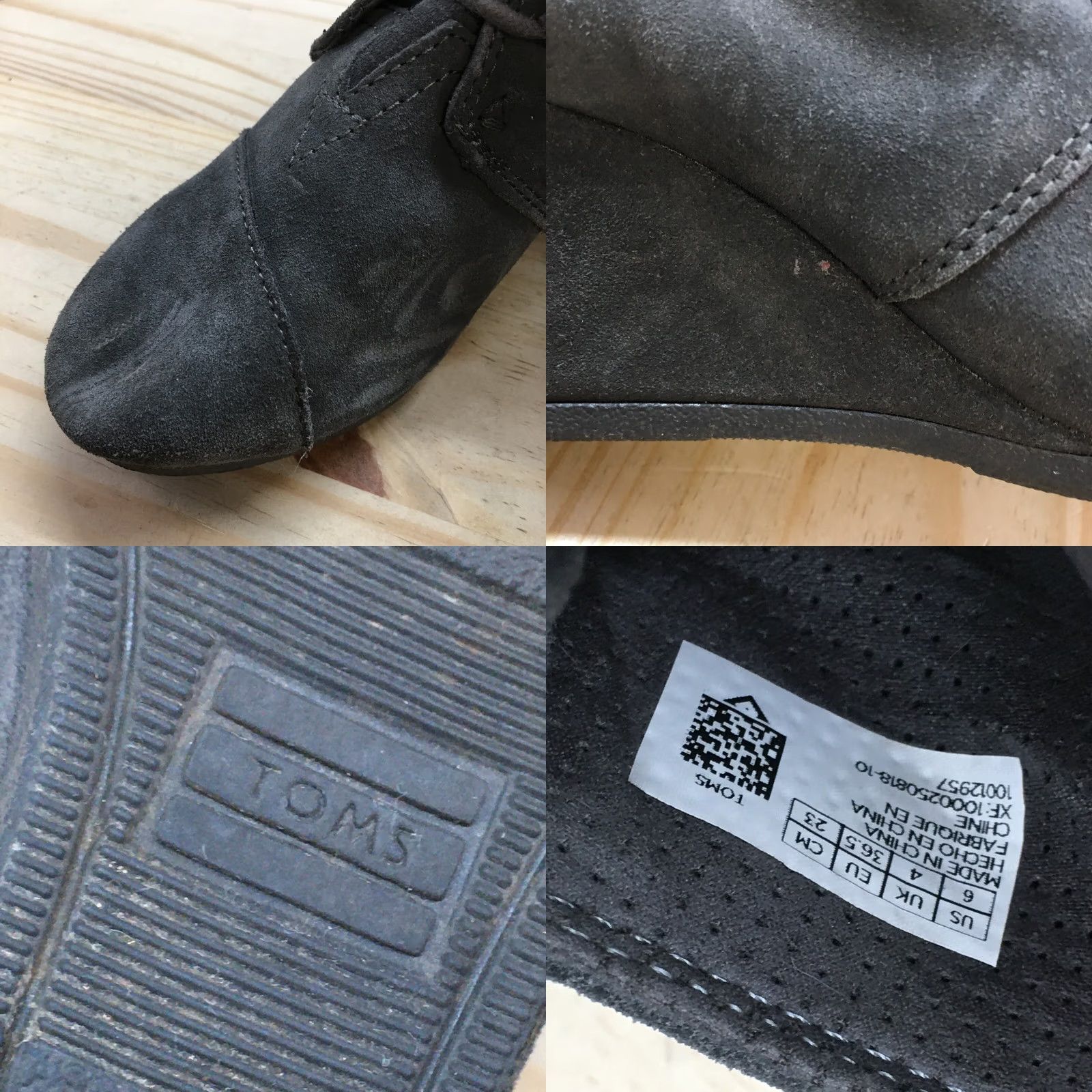 Toms Toms Boots Womens 6 Kala Desert Wedge Booties Gray Suede Lace Up 10012957 Size US 6 / IT 36 - 9 Thumbnail