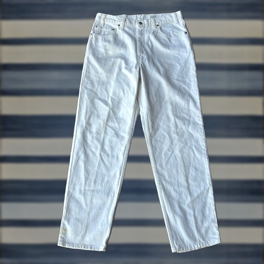 Levi's VINTAGE Levi's 550 Jeans Mens 36x32 White Beige 90s USA Relaxed Fit 5-Pocket Denim Size US 36 / EU 52 - 1 Thumbnail