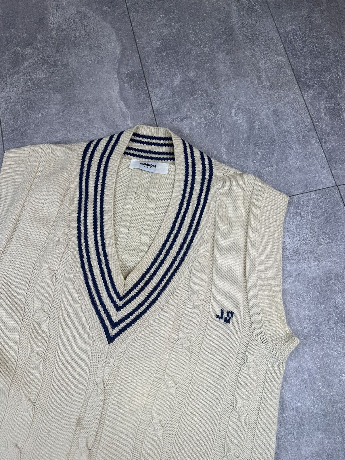 Jil Sander Jil Sander Men Knitted West Sweater Luxury Small Logo Size US XL / EU 56 / 4 - 8 Thumbnail