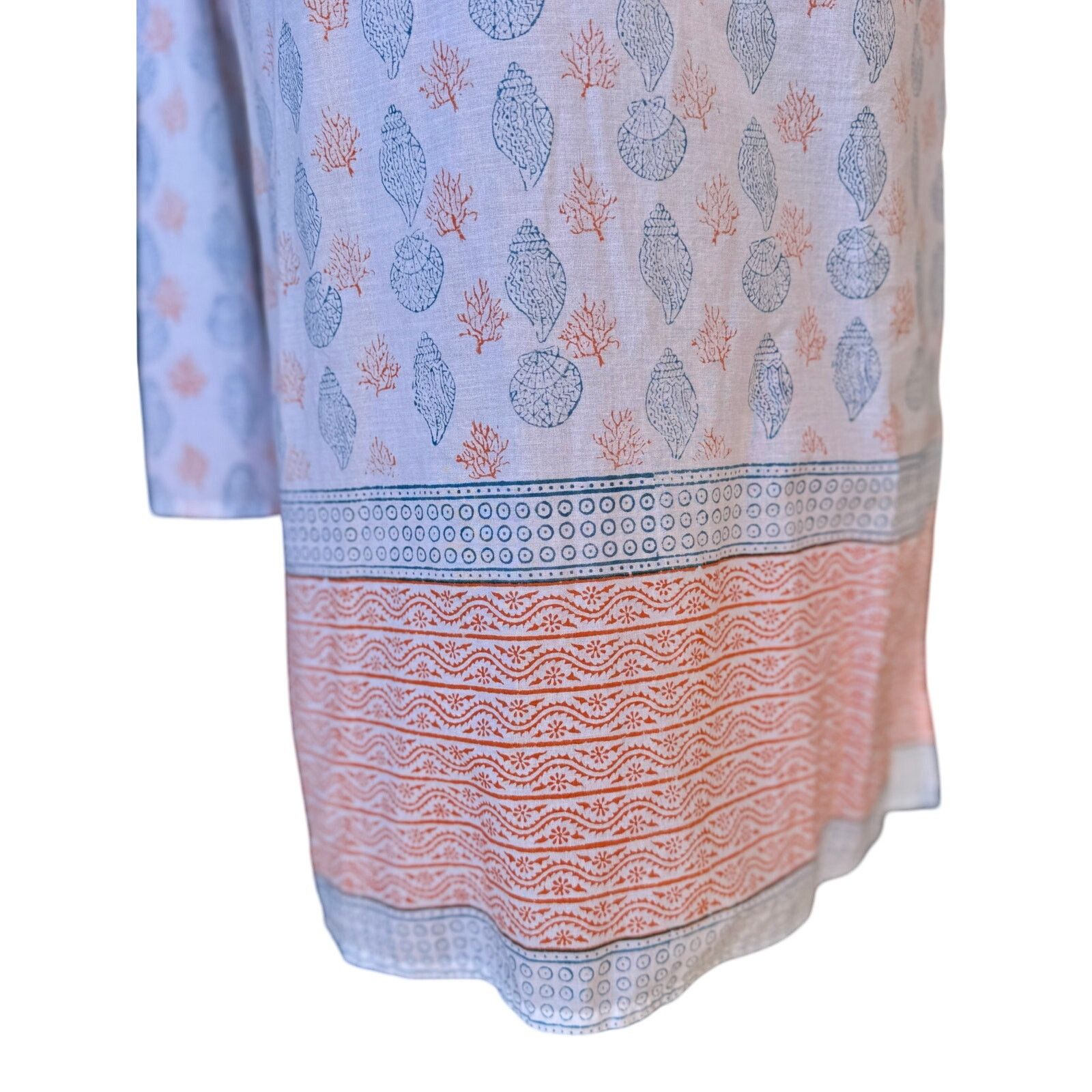Resort Corps Pomegranate Resort Swimsuit Cover-Up – Coral & Blue, Size M Size M / US 6-8 / IT 42-44 - 3 Thumbnail
