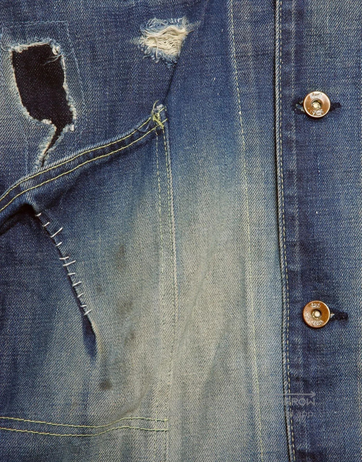Neighborhood Distressed Blue Denim Jacket Size M. Size US M / EU 48-50 / 2 - 5 Thumbnail