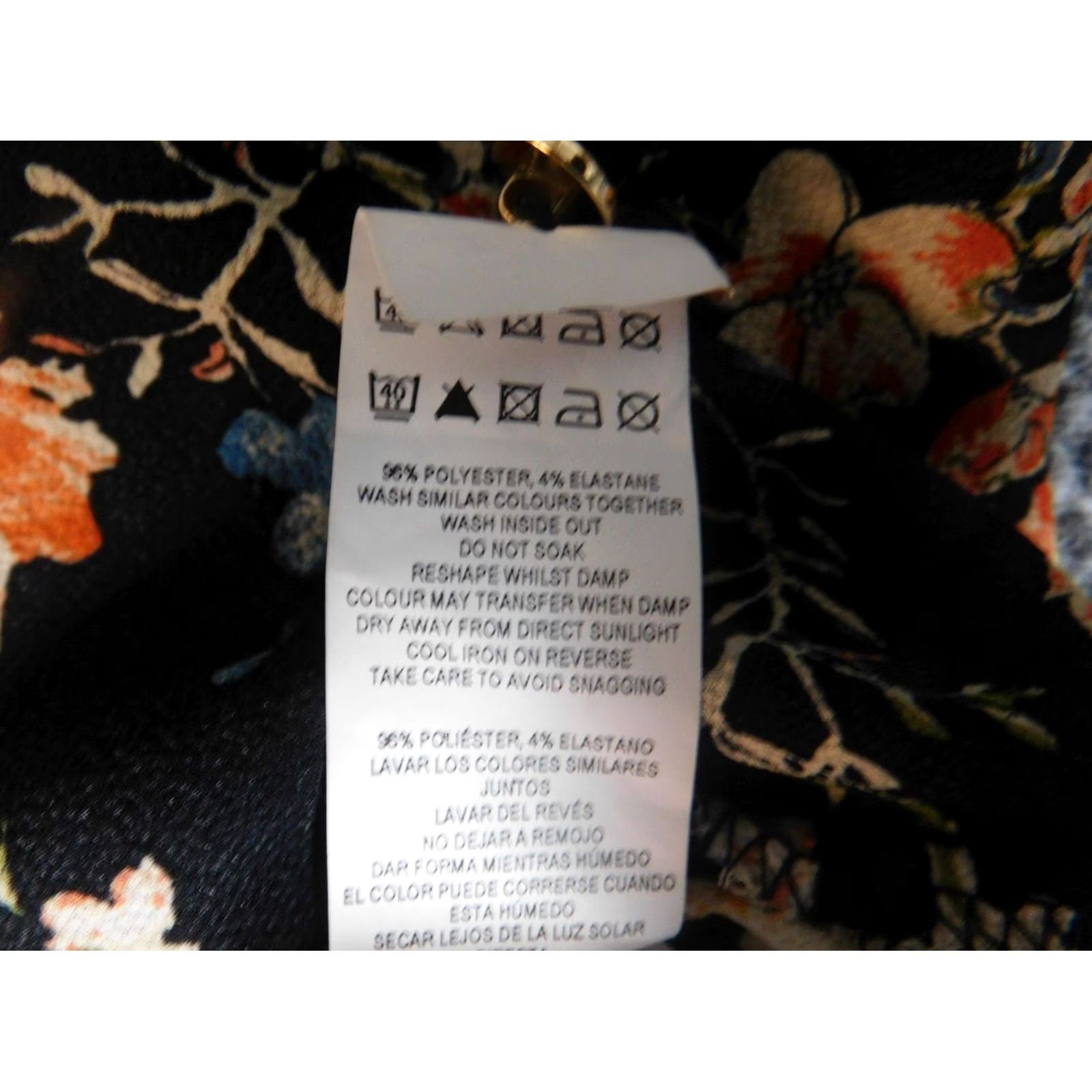 Vintage Atmosphere Blouse Womens 10 Black Floral pullover Size L / US 10 / IT 46 - 7 Thumbnail