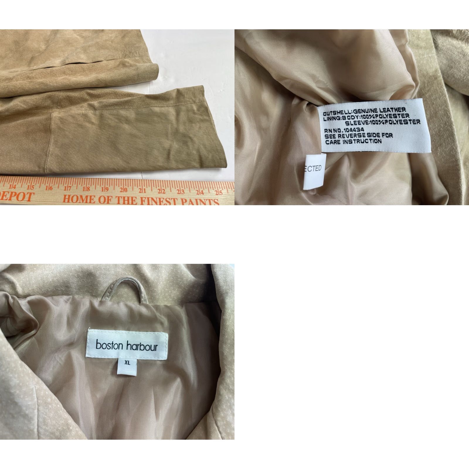 Vintage Boston Harbour Beige Suede Genuine Leather Zip Jacket Mens Size XL Size US XL / EU 56 / 4 - 9 Thumbnail