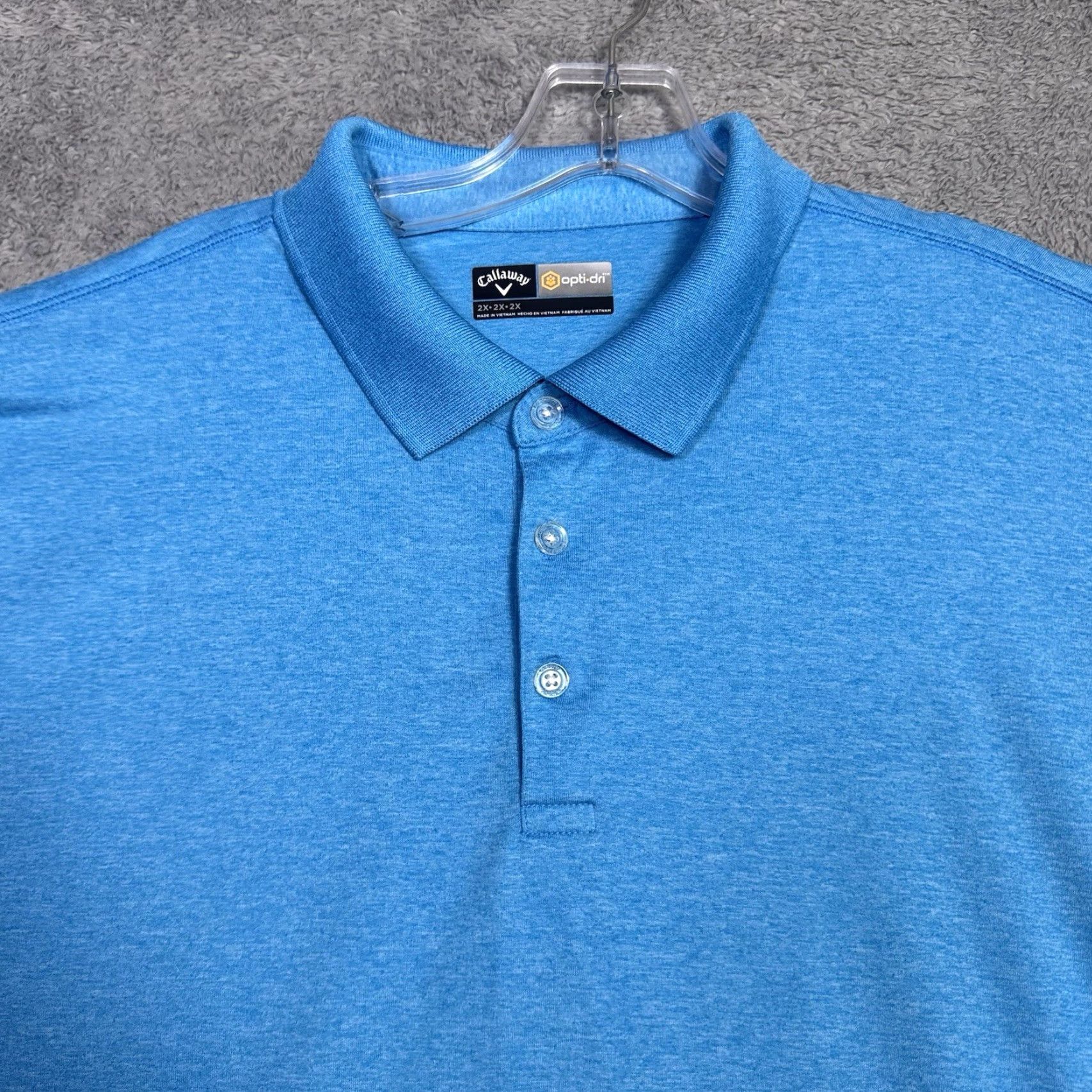 Callaway Callaway Opti Dri Polo Men 2XL Swing Tech Heather Blue Wicking Lightweight Polo Size US XXL / EU 58 / 5 - 4 Thumbnail
