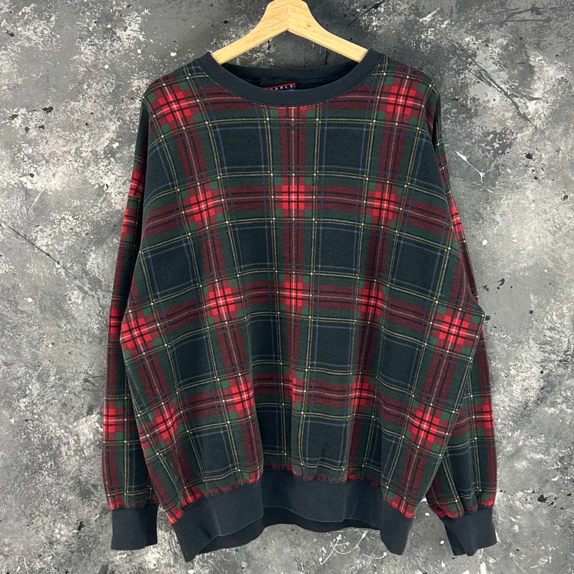 Vintage Vintage 90’s Crable plaid sweatshirt Size US XL / EU 56 / 4 - 1 Thumbnail