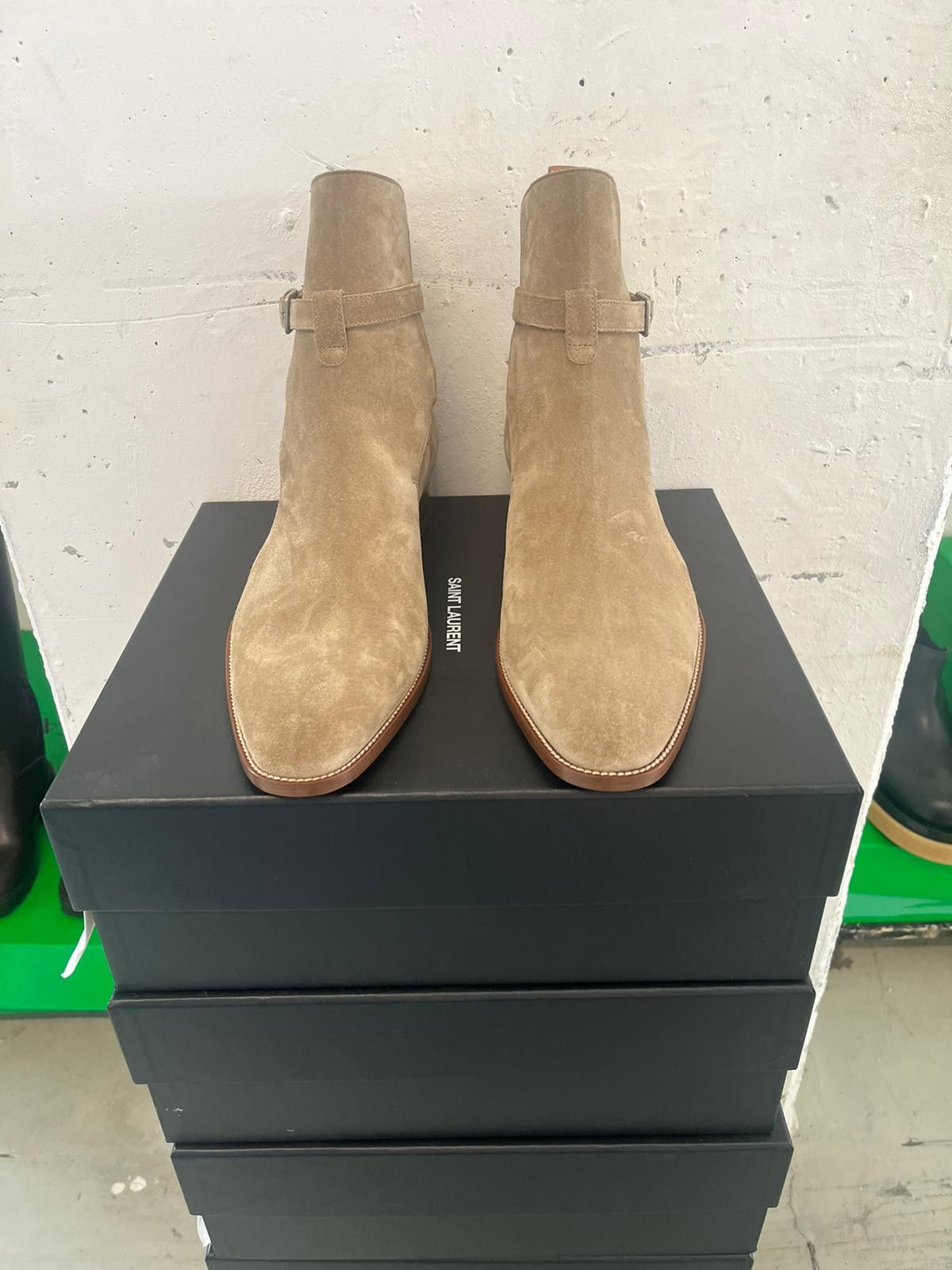 Saint Laurent Paris o1alsim1 Jodhpur High Buckle Boots in Light Brown Size US 12 / EU 45 - 6 Thumbnail