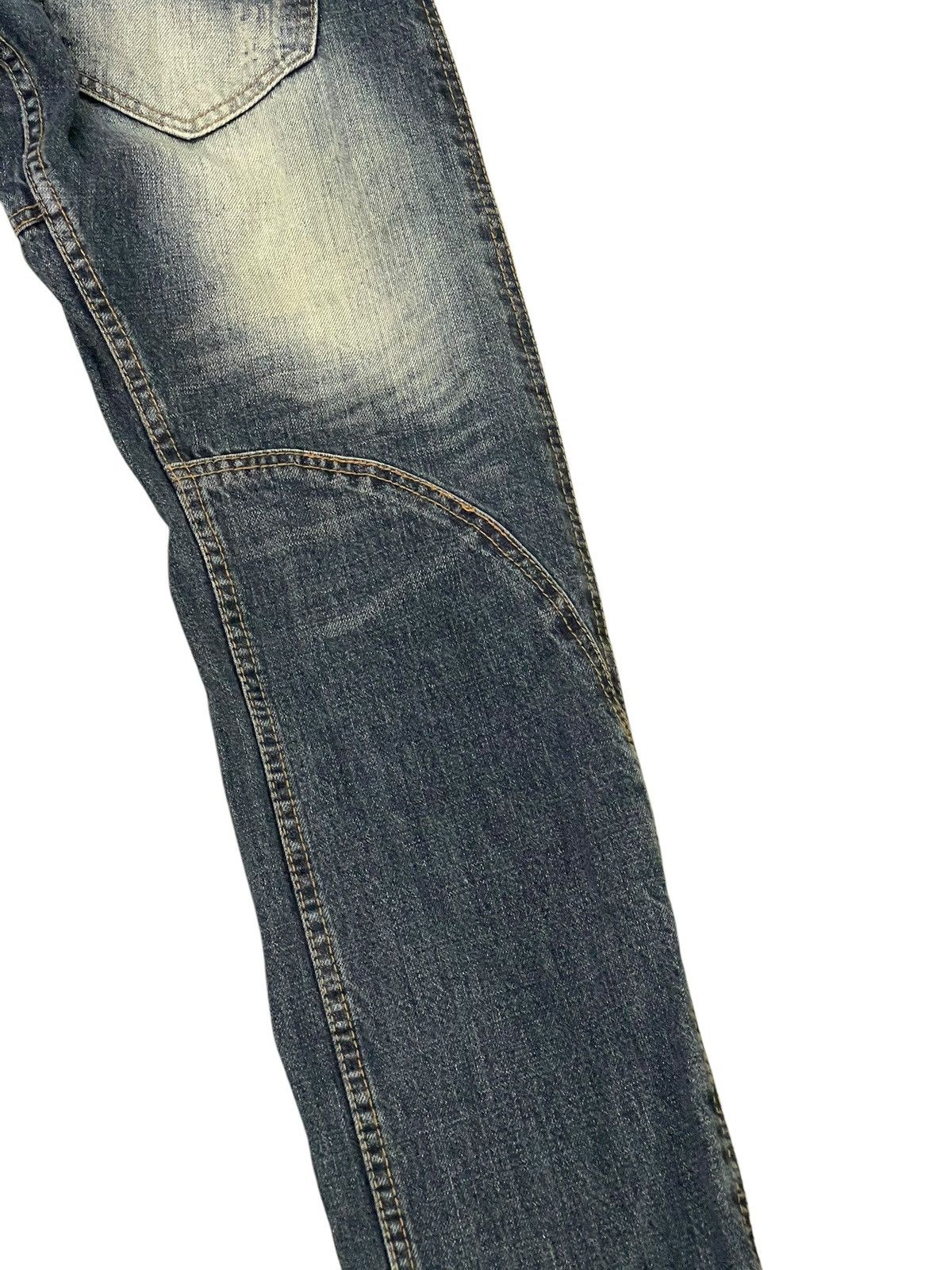 Japanese Brand Slim Jeans Made in Heaven Faded Distress 7🟦 Size US 33 - 12 Thumbnail