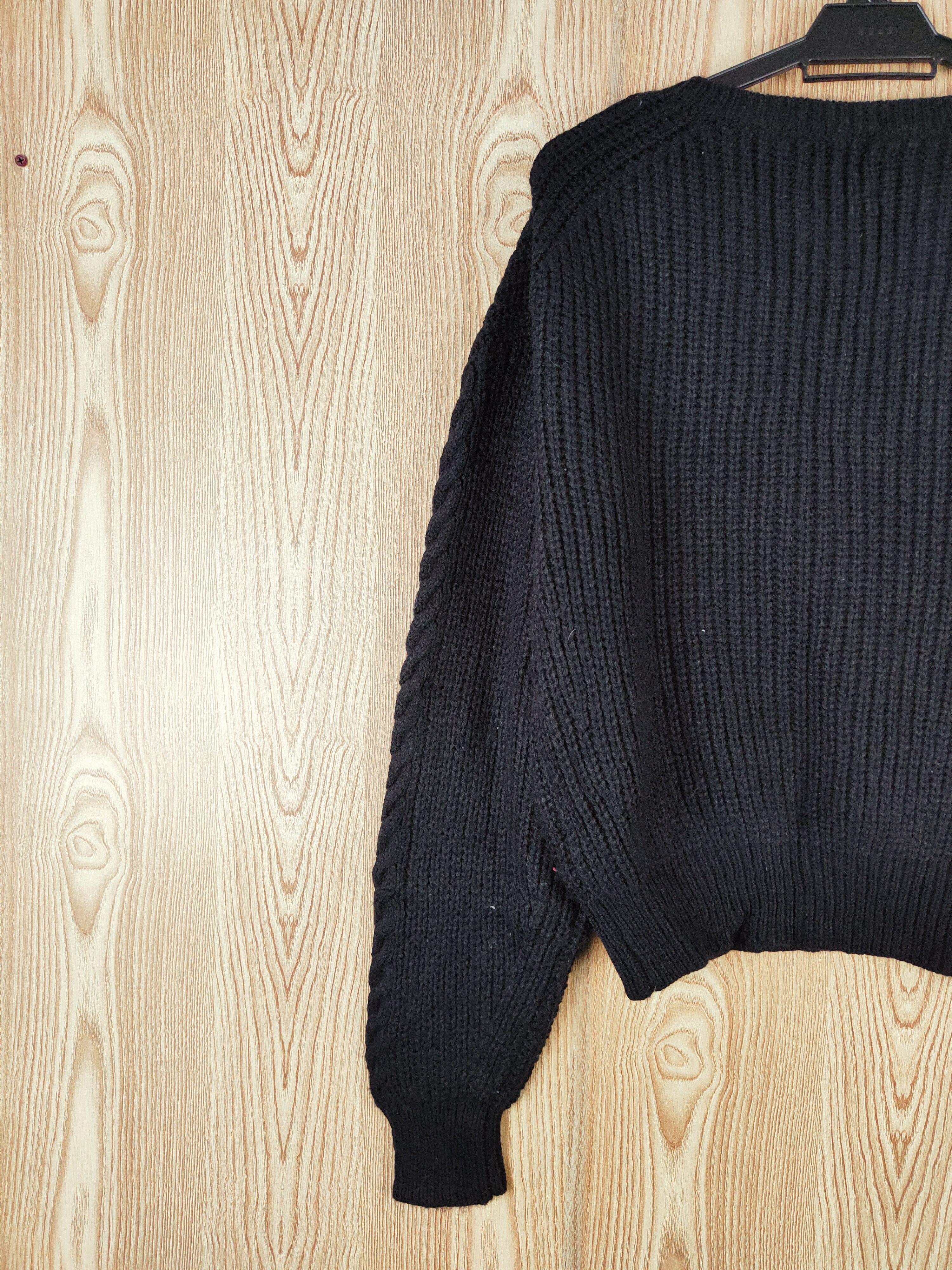 Japanese Brand Apart by Lowrys Black Knitwear Crop Tops #W351 Size L / US 10 / IT 46 - 8 Thumbnail