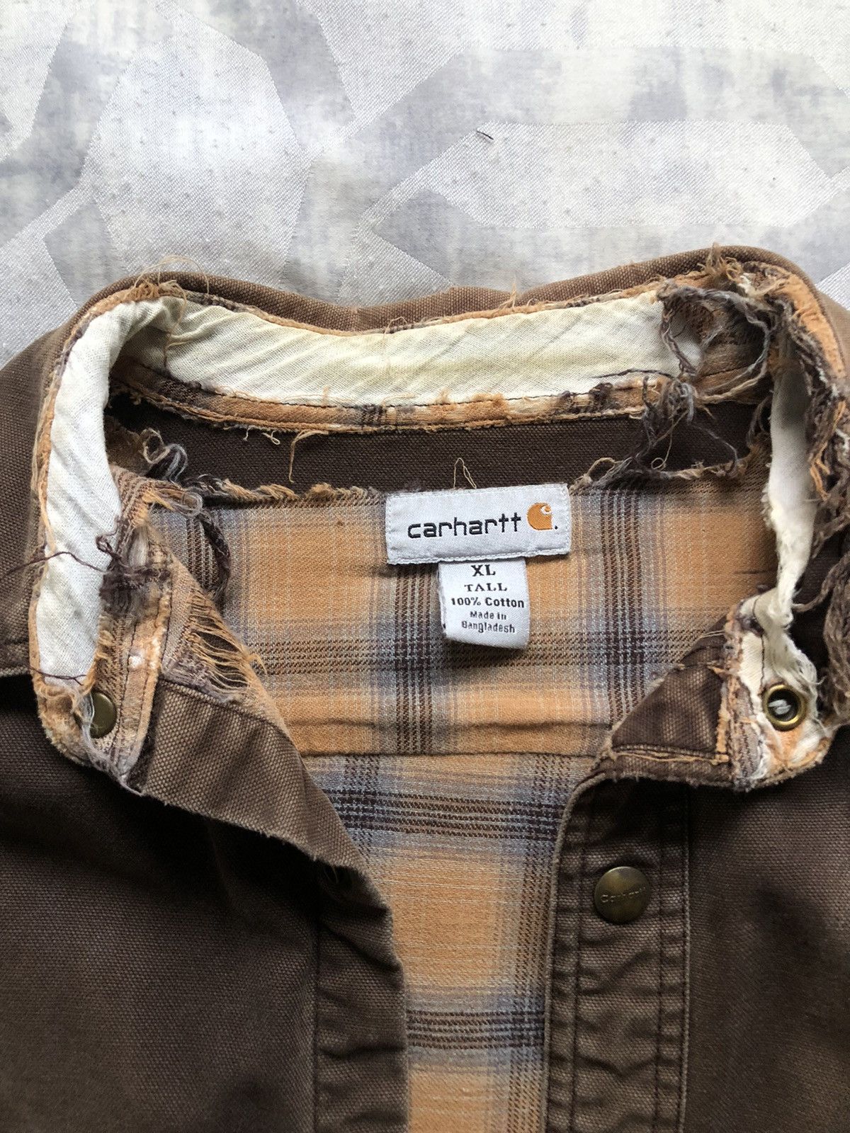 Carhartt × Vintage Vintage Carhartt S296 DKB Flannel-Lined Canvas Shirt-Jacket Size US XL / EU 56 / 4 - 2 Thumbnail