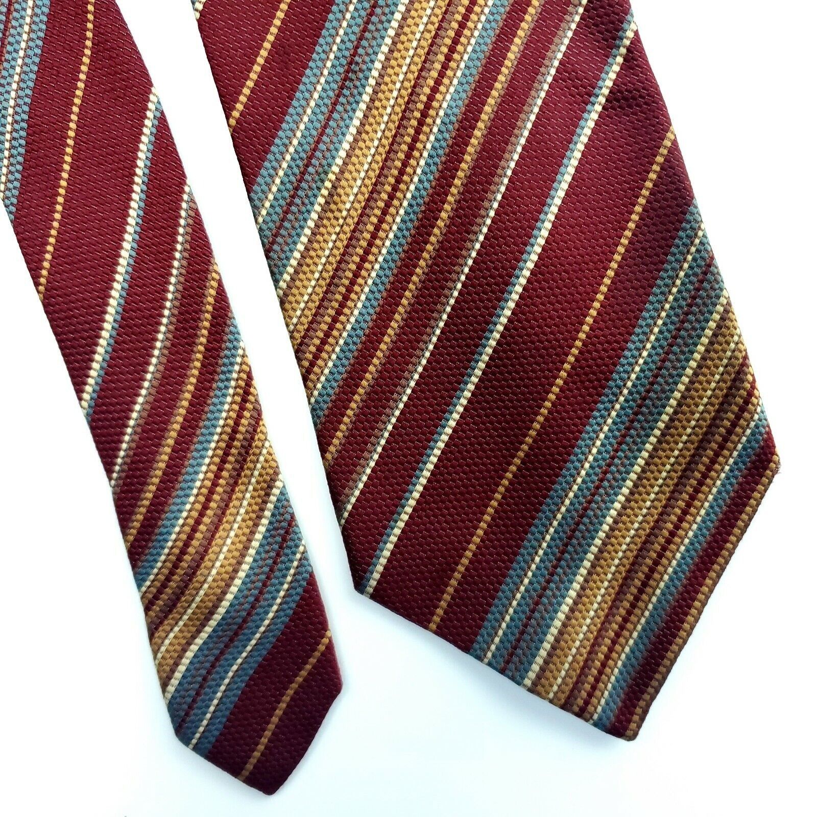 Joseph Abboud Joseph Abboud Red Striped Silk Tie Italy Classic Size ONE SIZE - 1 Thumbnail