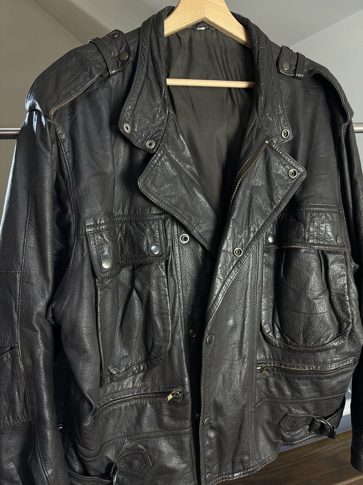 Genuine Leather × Vintage Genuine Leather Vintage 90s Biker Jacket Size US L / EU 52-54 / 3 - 2 Thumbnail