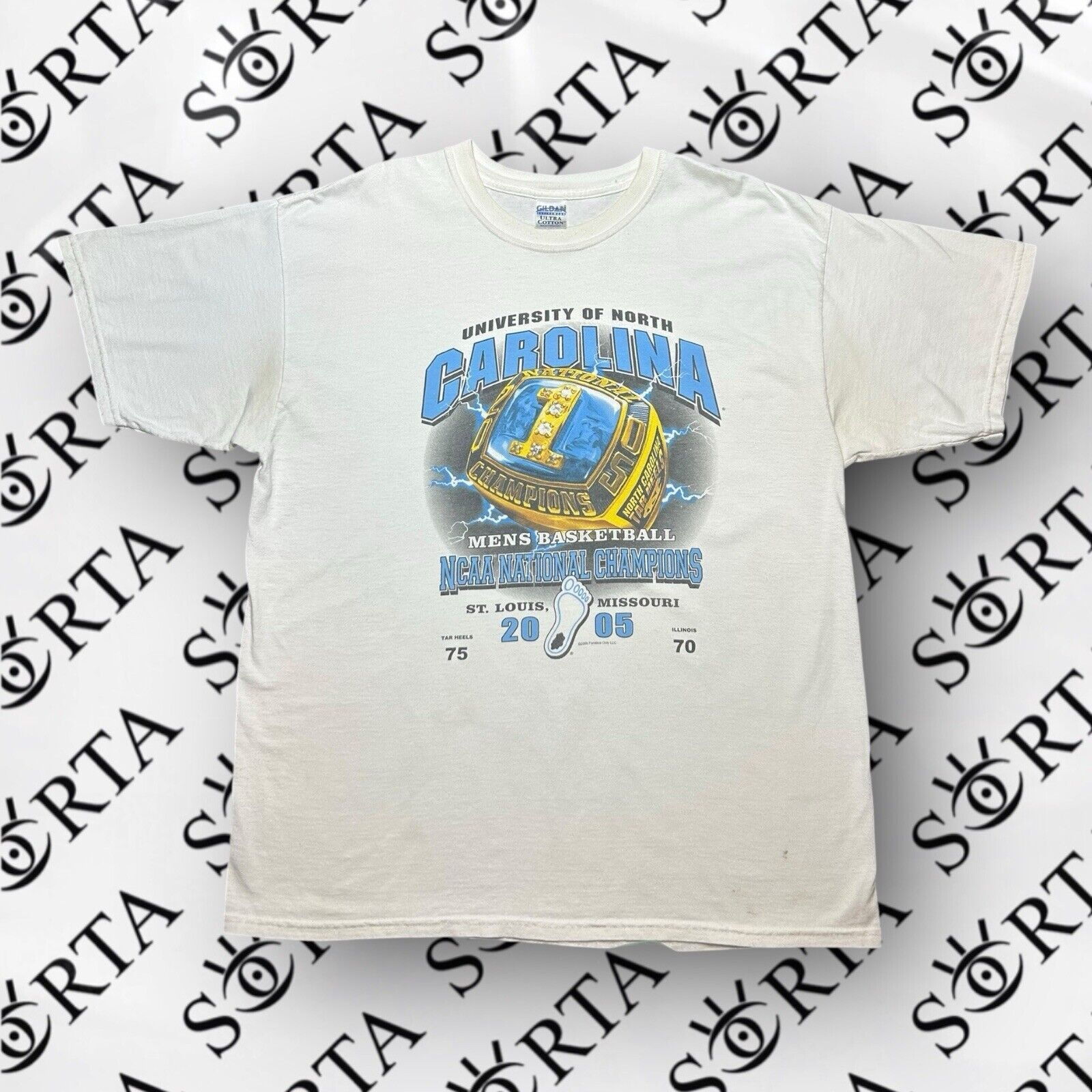 Gildan Y2K NCAA National Championships UNC Tar Heels Basketball Tee Size US XL / EU 56 / 4 - 1 Thumbnail