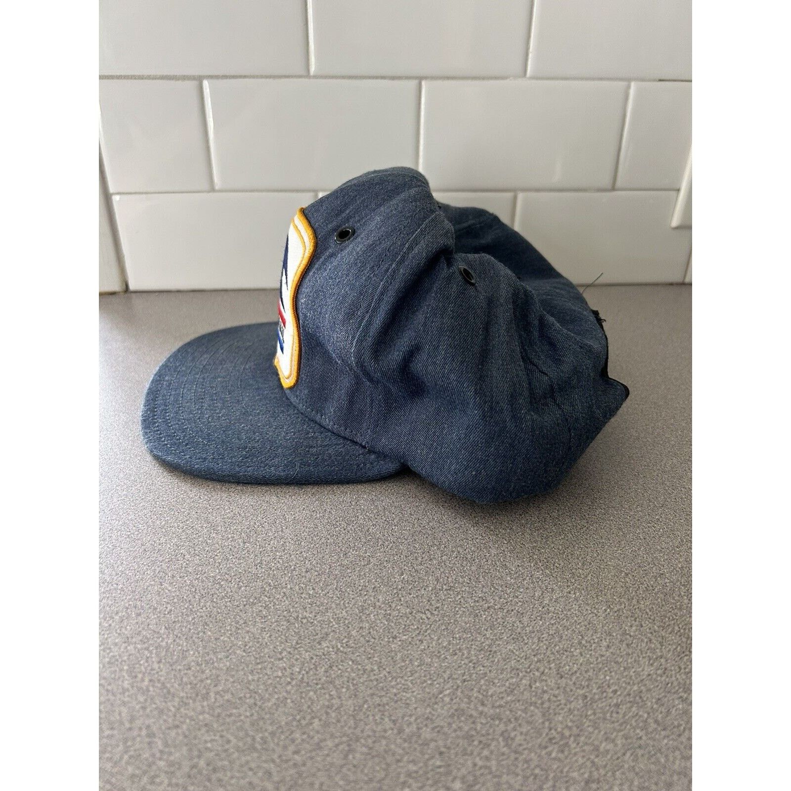Vintage Vintage Mail Hat Embroidered Patch Trucker Hat Blue Size ONE SIZE - 3 Thumbnail