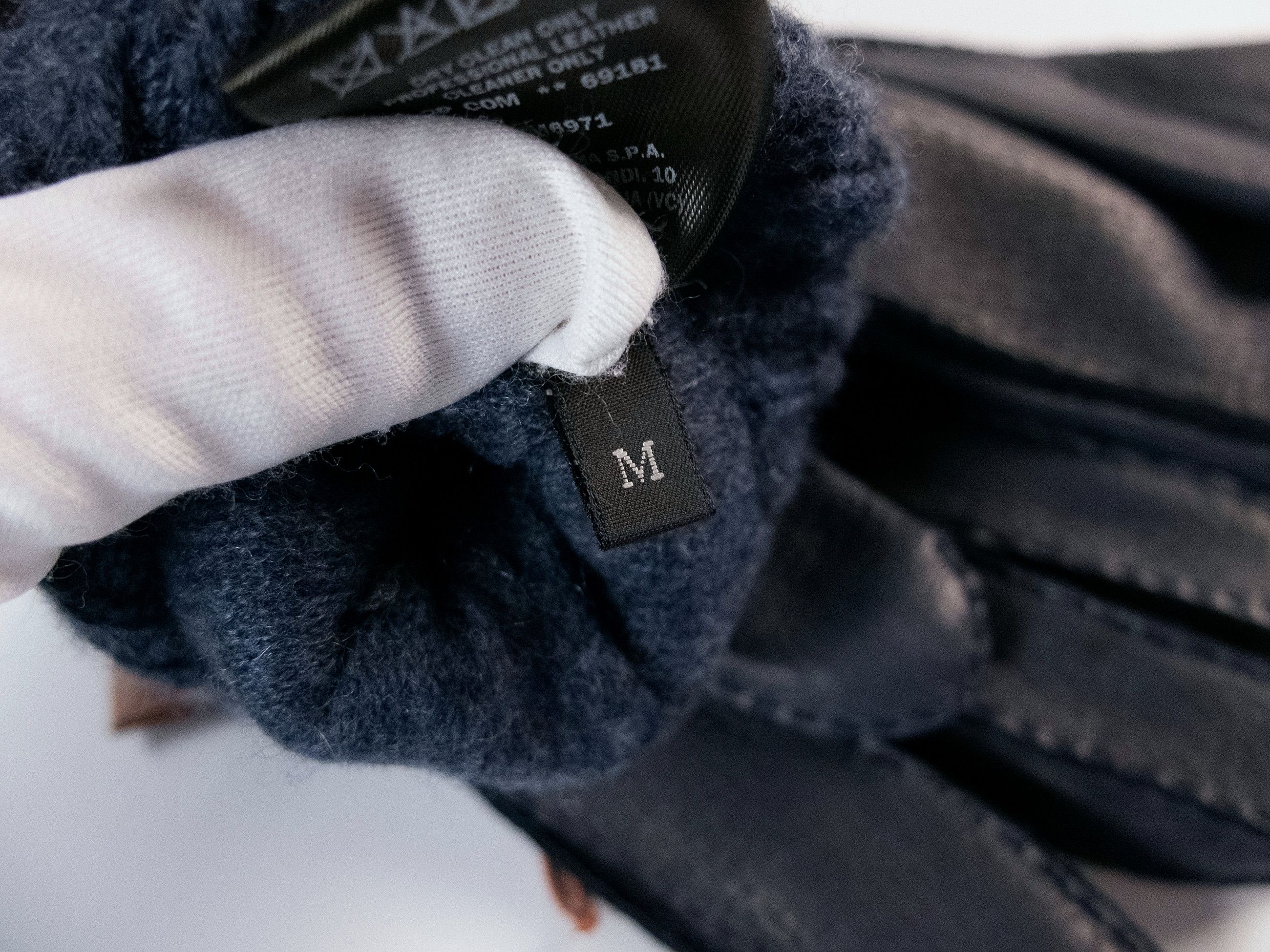 Loro Piana LORO PIANA navy deer leather & baby cashmere gloves Medium Size ONE SIZE - 7 Thumbnail