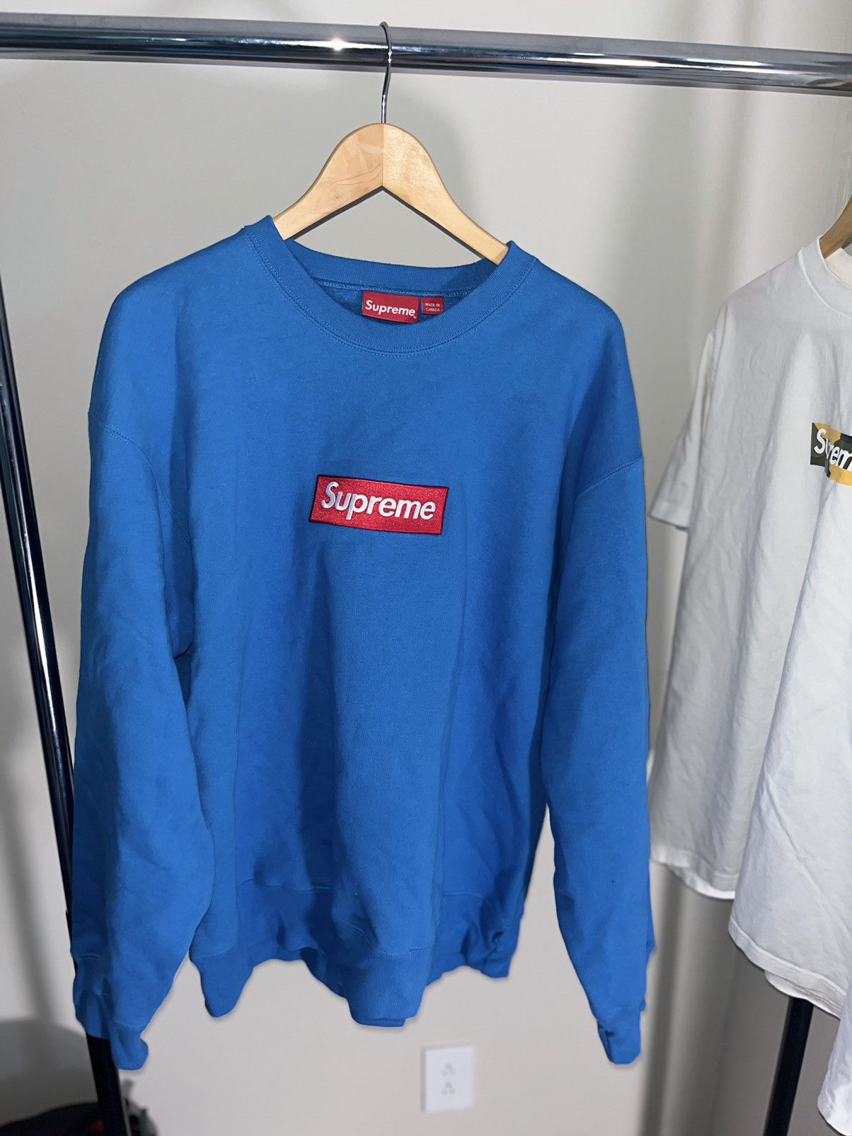 Supreme Supreme Box Logo Crewneck Blue FW22 | Grailed