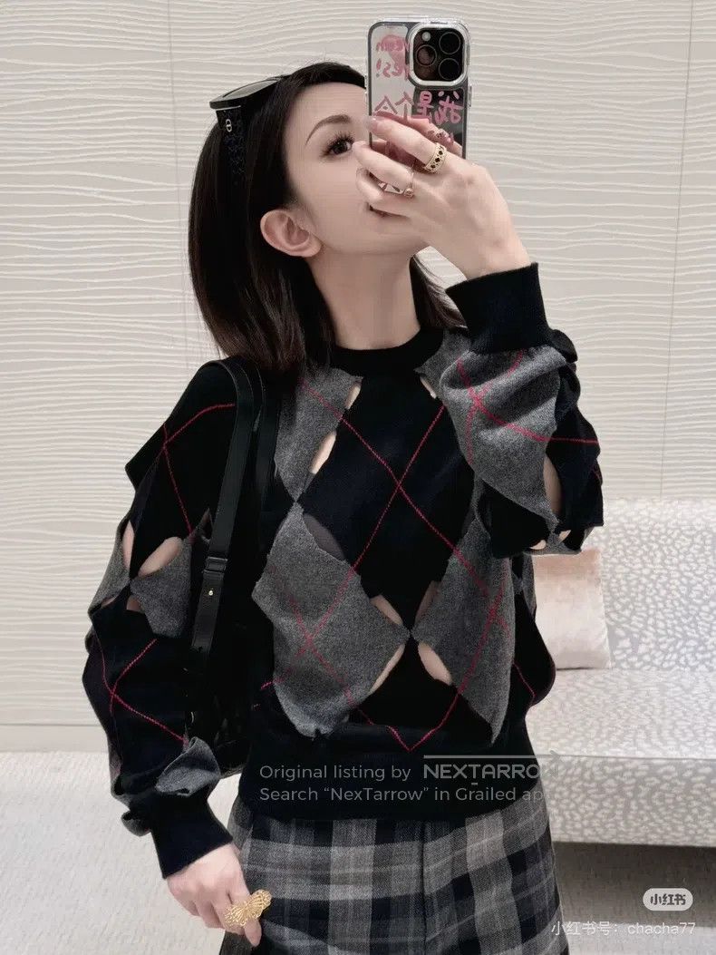 Dior Dior 25 Early Spring Black and Gray Hollow Diamond Plaid C Size S / US 4 / IT 40 - 7 Thumbnail