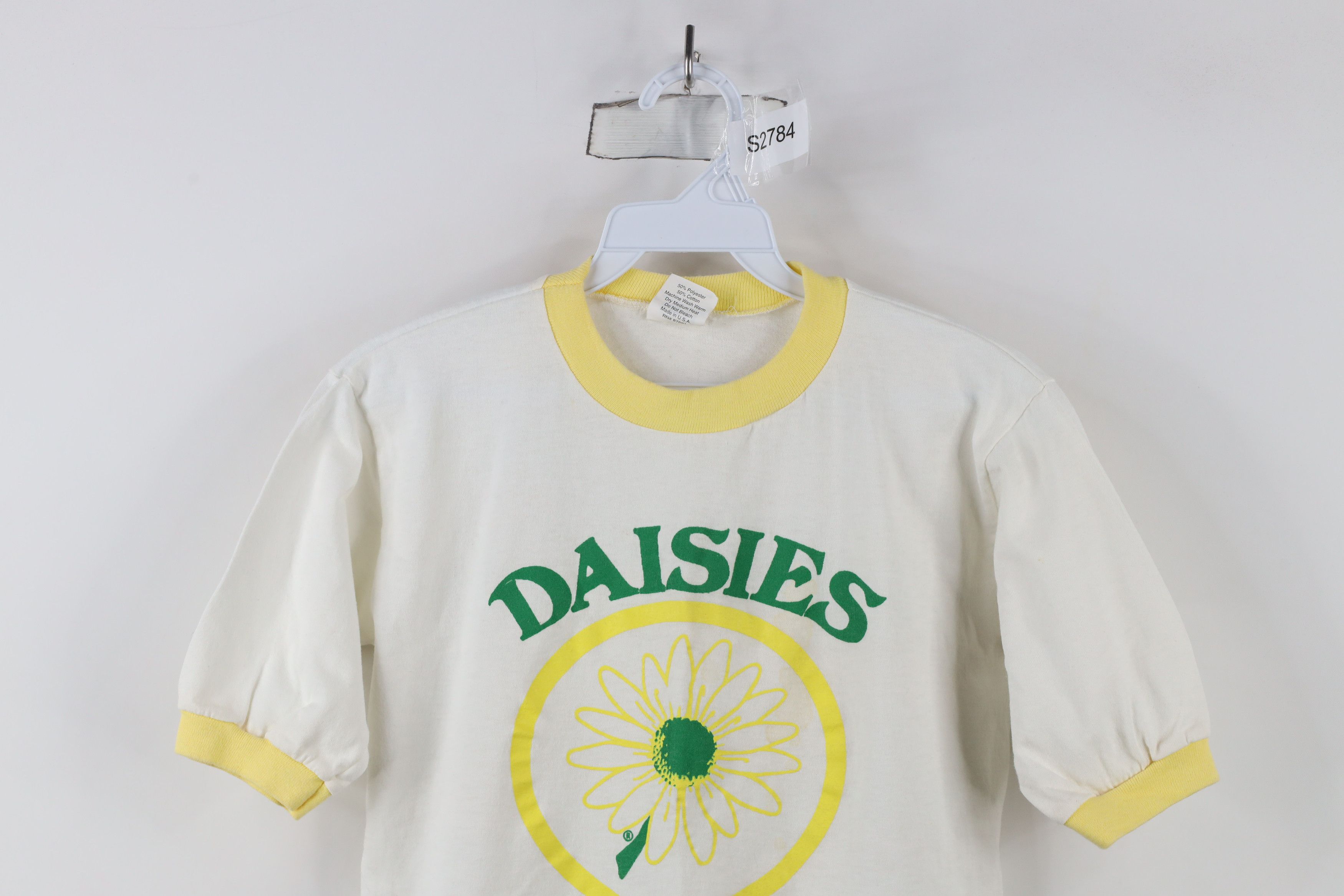 Vintage Vintage 70s 80s Streetwear Daisies Flower Ringer T-Shirt USA Size S / US 4 / IT 40 - 2 Thumbnail