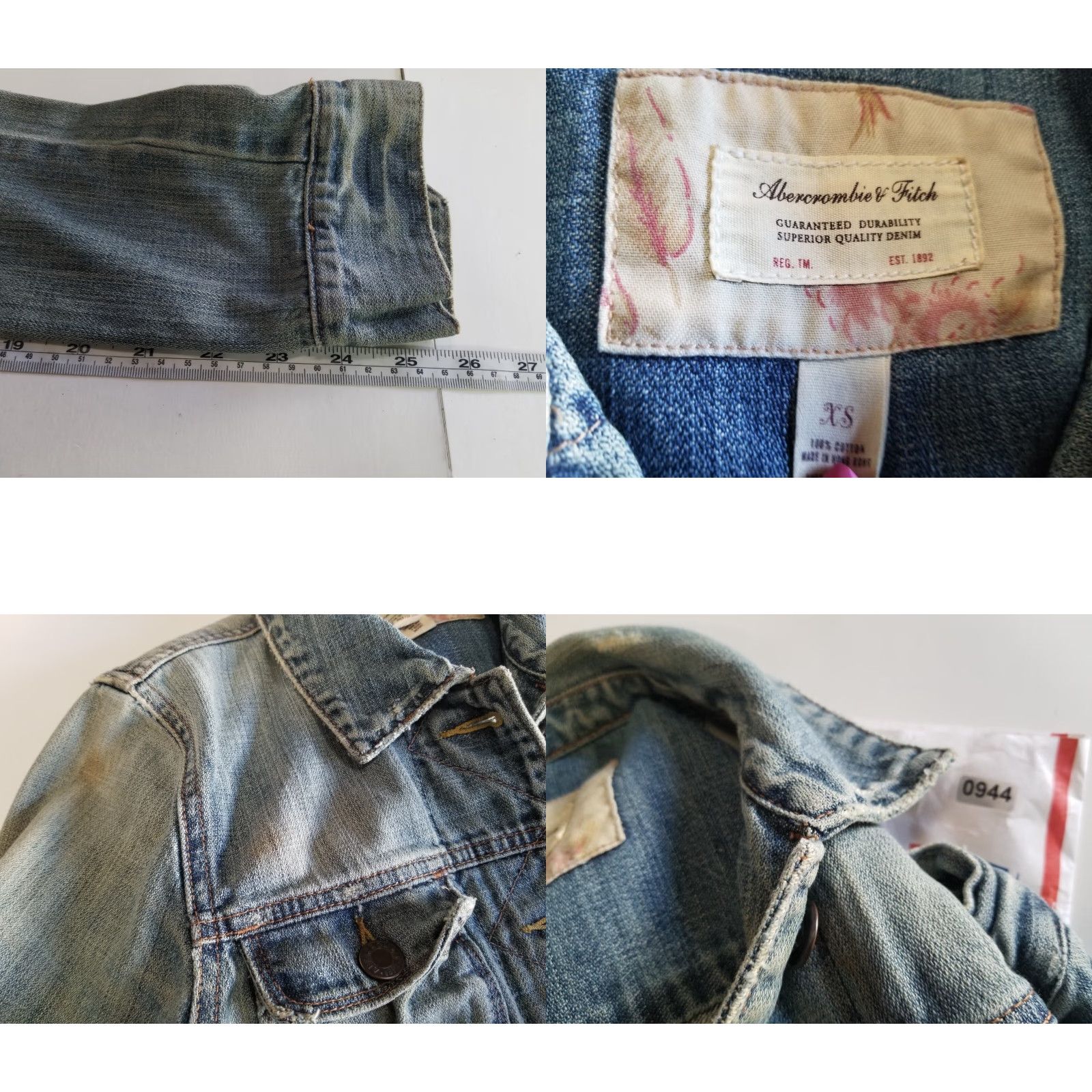 Abercrombie & Fitch Abercrombie & Fitch Womens Jacket XS Long Sleeve Denim Blue Cotton Denim Jacket Womens XS Regular Long Sleeve Size XS / US 0-2 / IT 36-38 - 8 Thumbnail