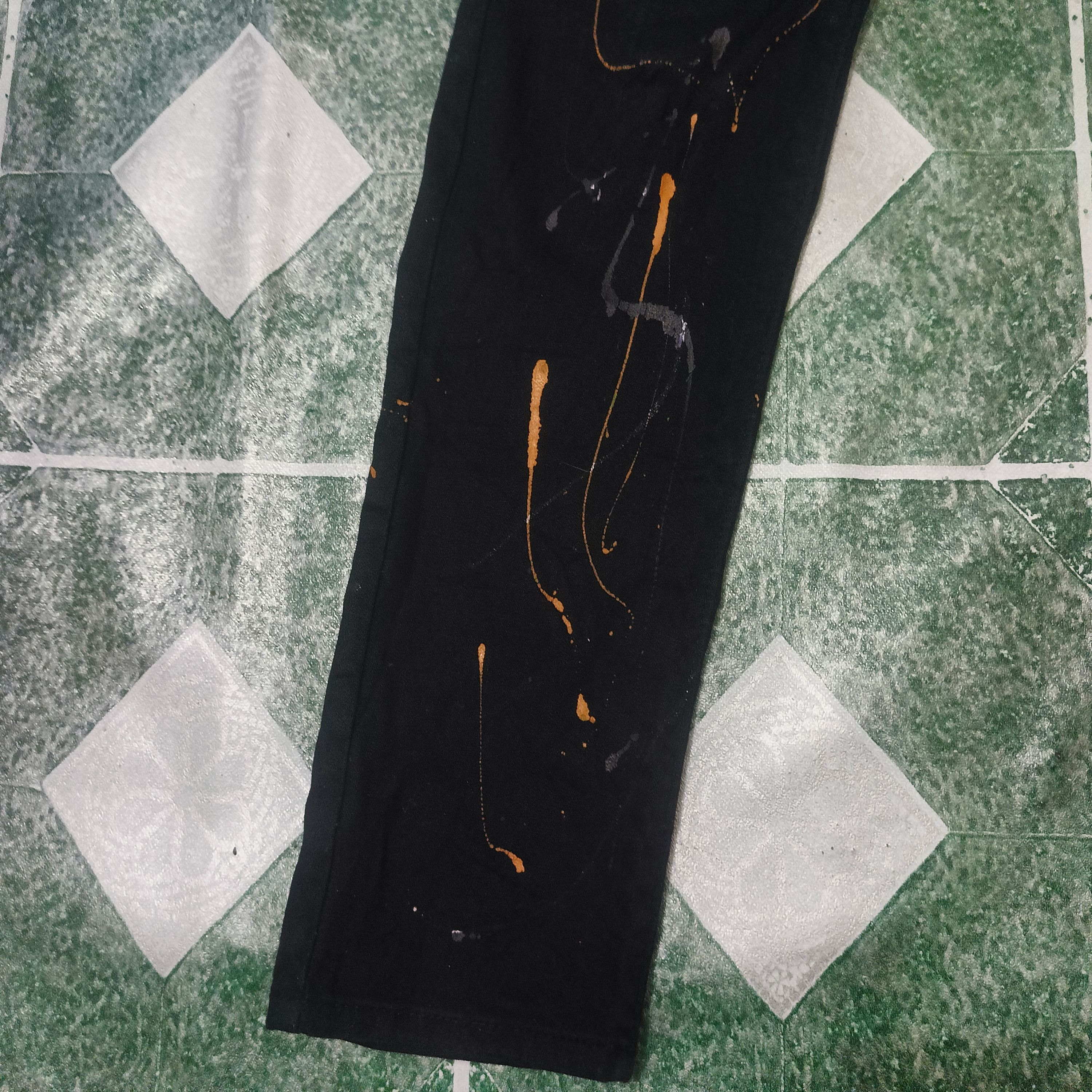 GEO 💥Insane💥 GEO BY GEOVANNY art PAINTING Stretch skinny PANTS Size US 32 / EU 48 - 4 Thumbnail