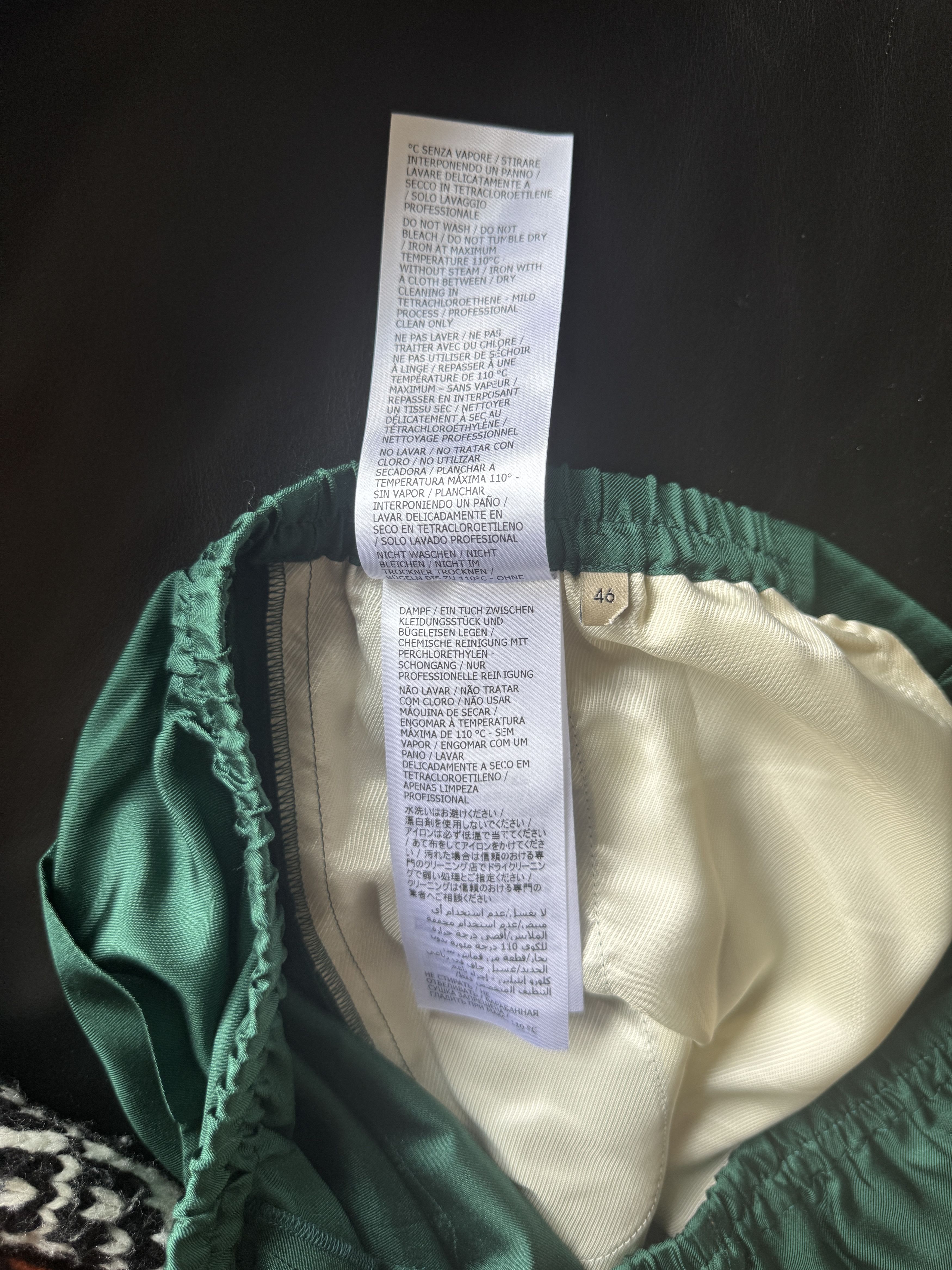 Gucci Green Silk Logo Shorts Size US 30 / EU 46 - 19 Thumbnail