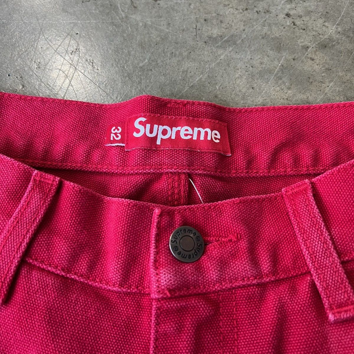 Supreme Supreme Old English Canvas Double Knee Painter Pant ‘Red’ Size US 32 / EU 48 - 3 Thumbnail