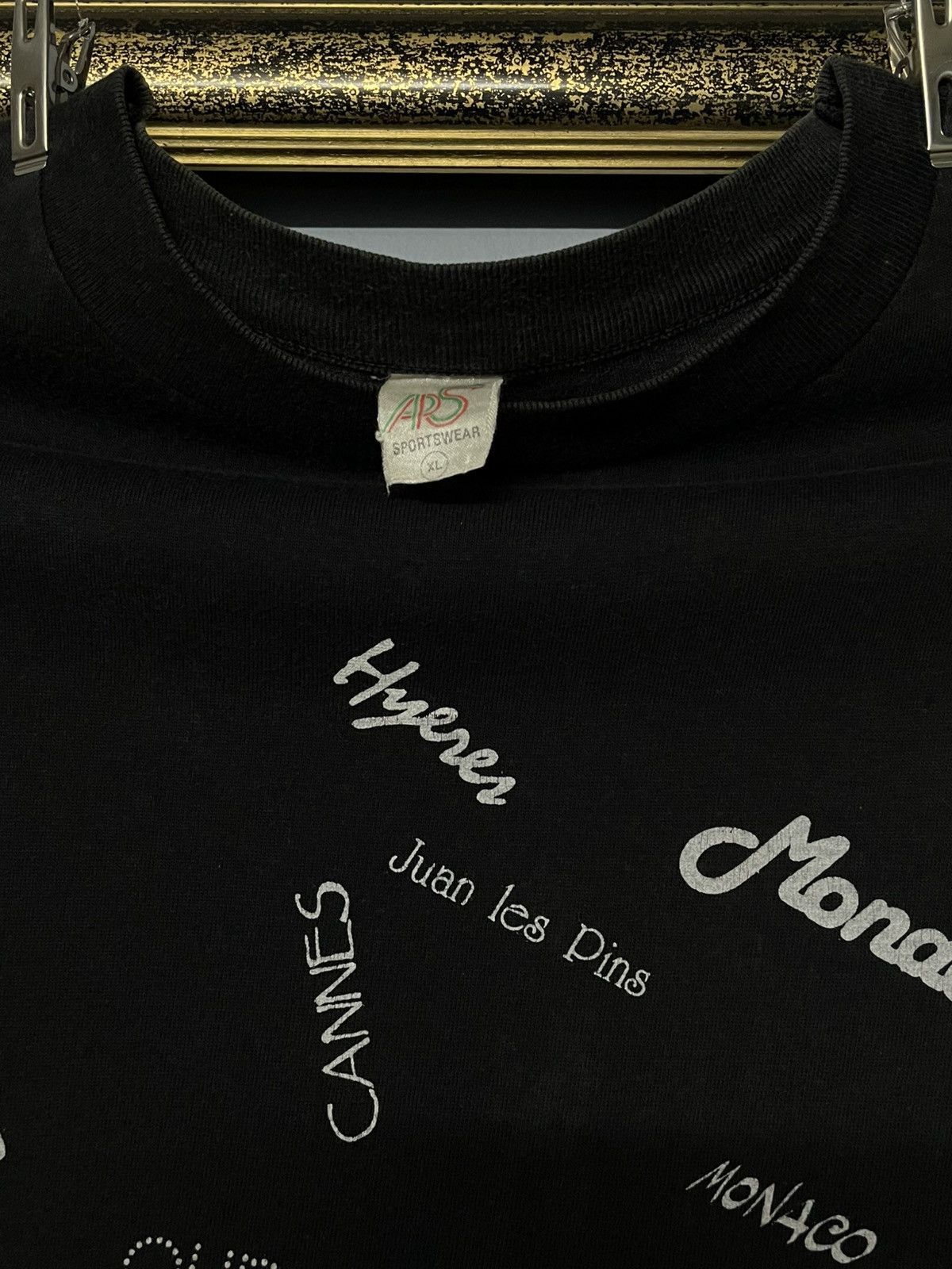 Designer Vintage 1990s Single Stitch Famous Place In Monaco Tshirt Size US XL / EU 56 / 4 - 6 Thumbnail