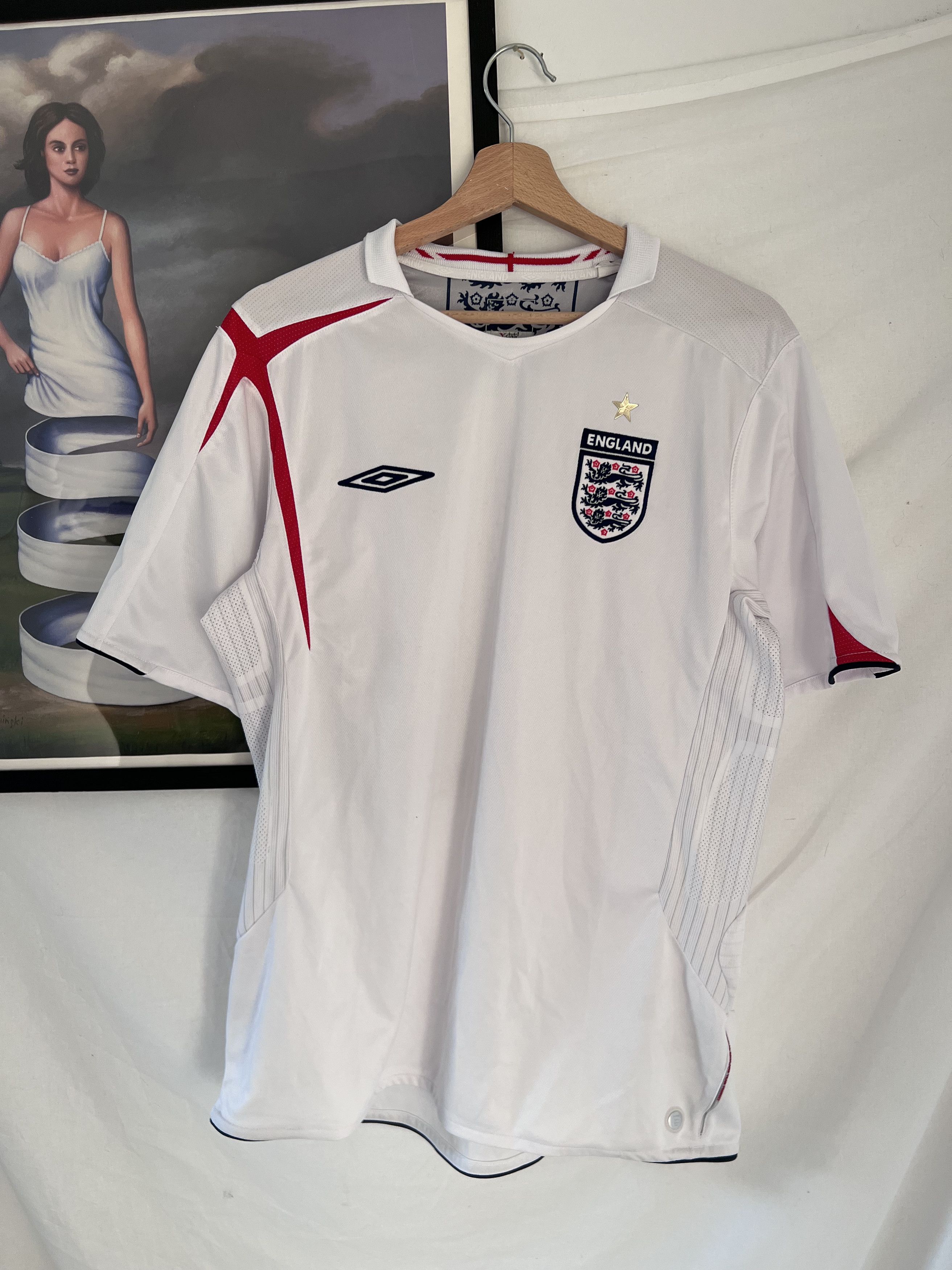 2001/03 SCHOLES #8 England Vintage Umbro Home Football Shirt