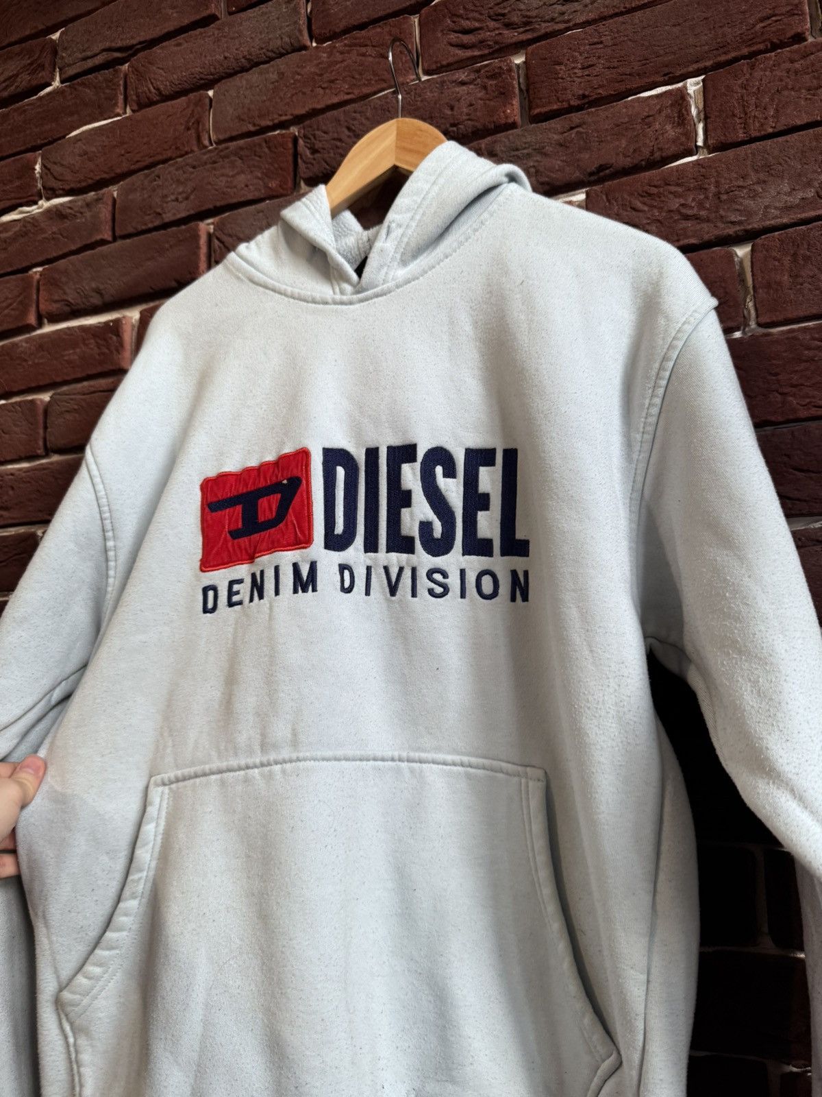 Diesel Rare Diesel vintage big logo Hoodie Baby blue Y2K Large 00s Size US L / EU 52-54 / 3 - 6 Thumbnail