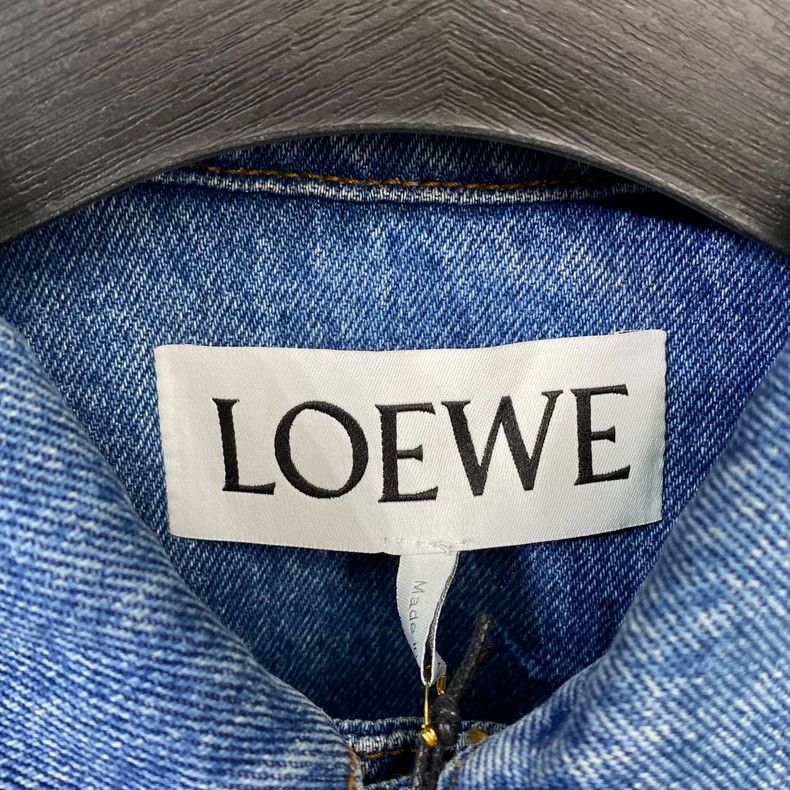 Loewe LOEWE Denim jacket with leather logo Size L / US 10 / IT 46 - 3 Thumbnail