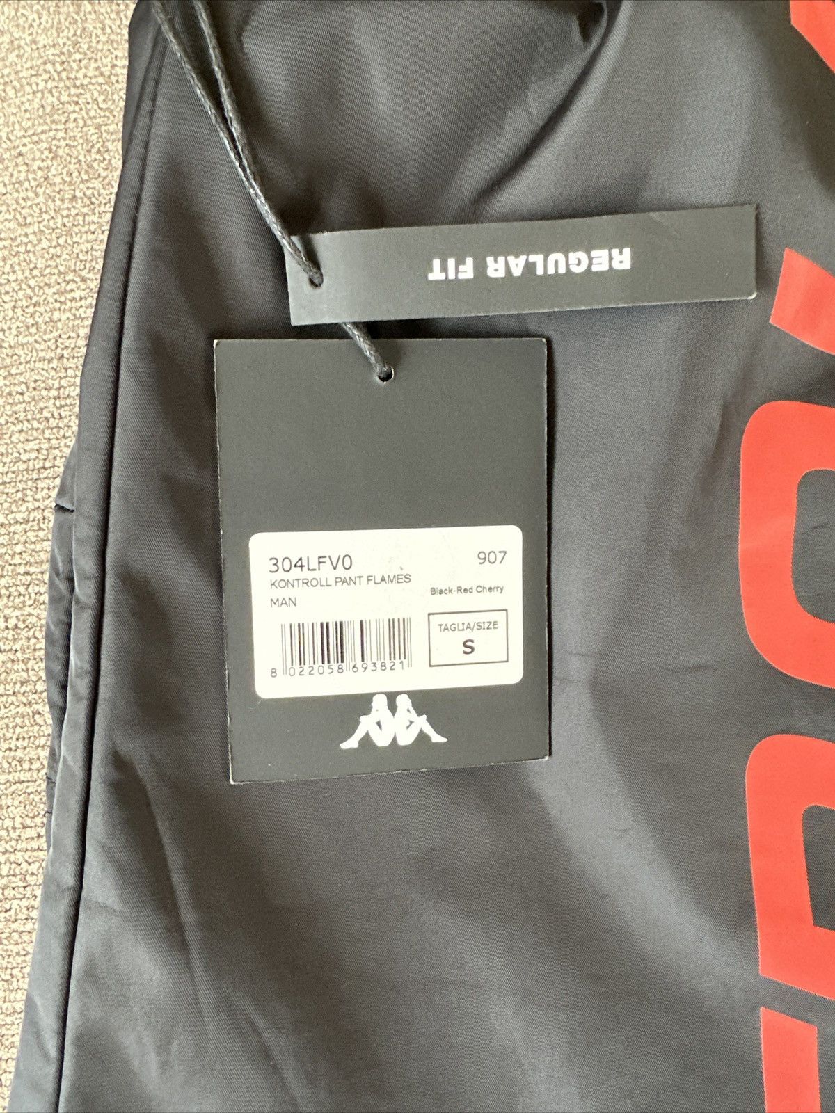 Kappa Kontroll Flame pants Sz S - Black-Red Cherry