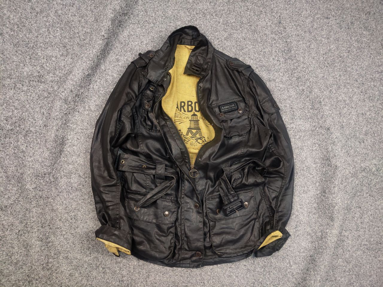 Barbour Barbour International Duralinen Waxed linen Black jacket Size M / US 6-8 / IT 42-44 - 1 Thumbnail
