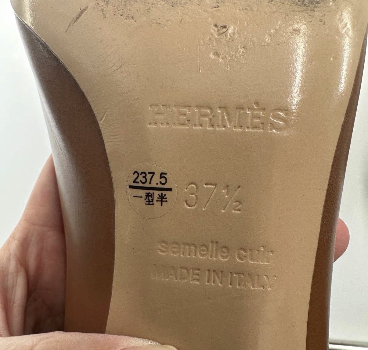 Hermes Hermes Khaki H-Buckle Pointed Toe Heels K12 Size US 7.5 / IT 37.5 - 5 Thumbnail