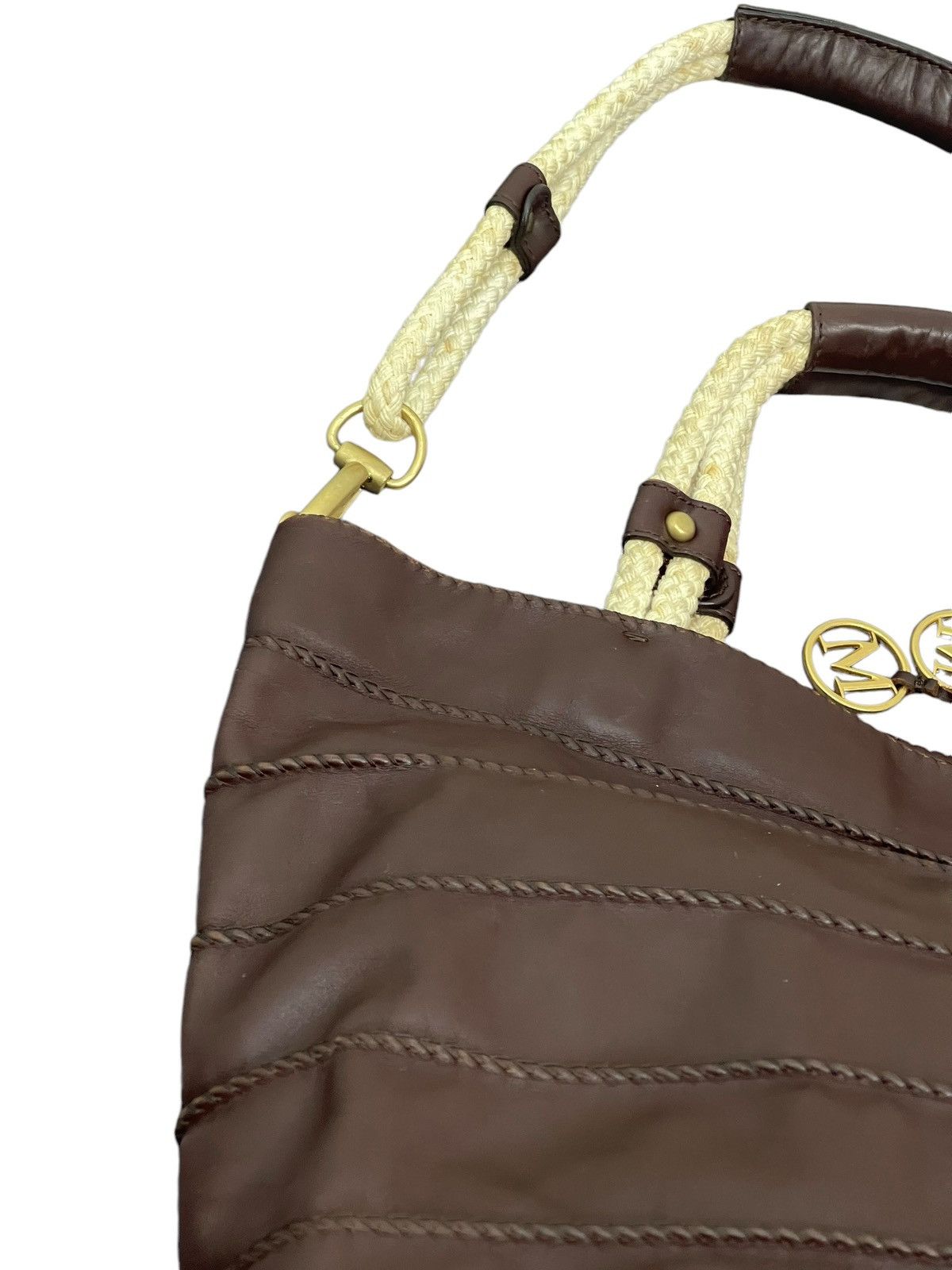 Genuine Leather Full Leather Max Mara Italy Tote Shoulder Bag 9🟩 Size ONE SIZE - 12 Thumbnail