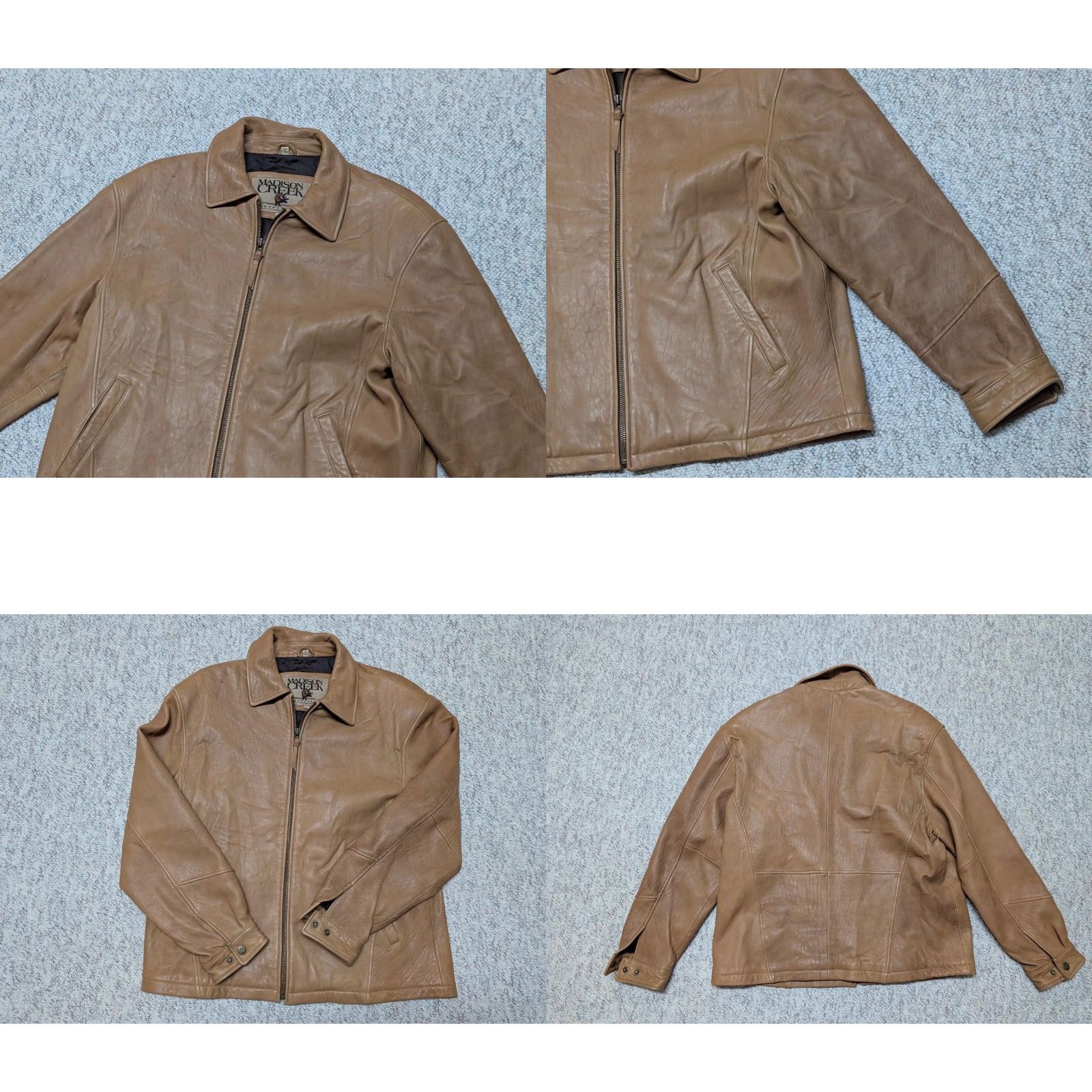 Vintage VINTAGE Madison Creek Motorcycle Jacket L Lambskin Leather Brown Patina 1990s Mens 44-46 Size US L / EU 52-54 / 3 - 8 Thumbnail