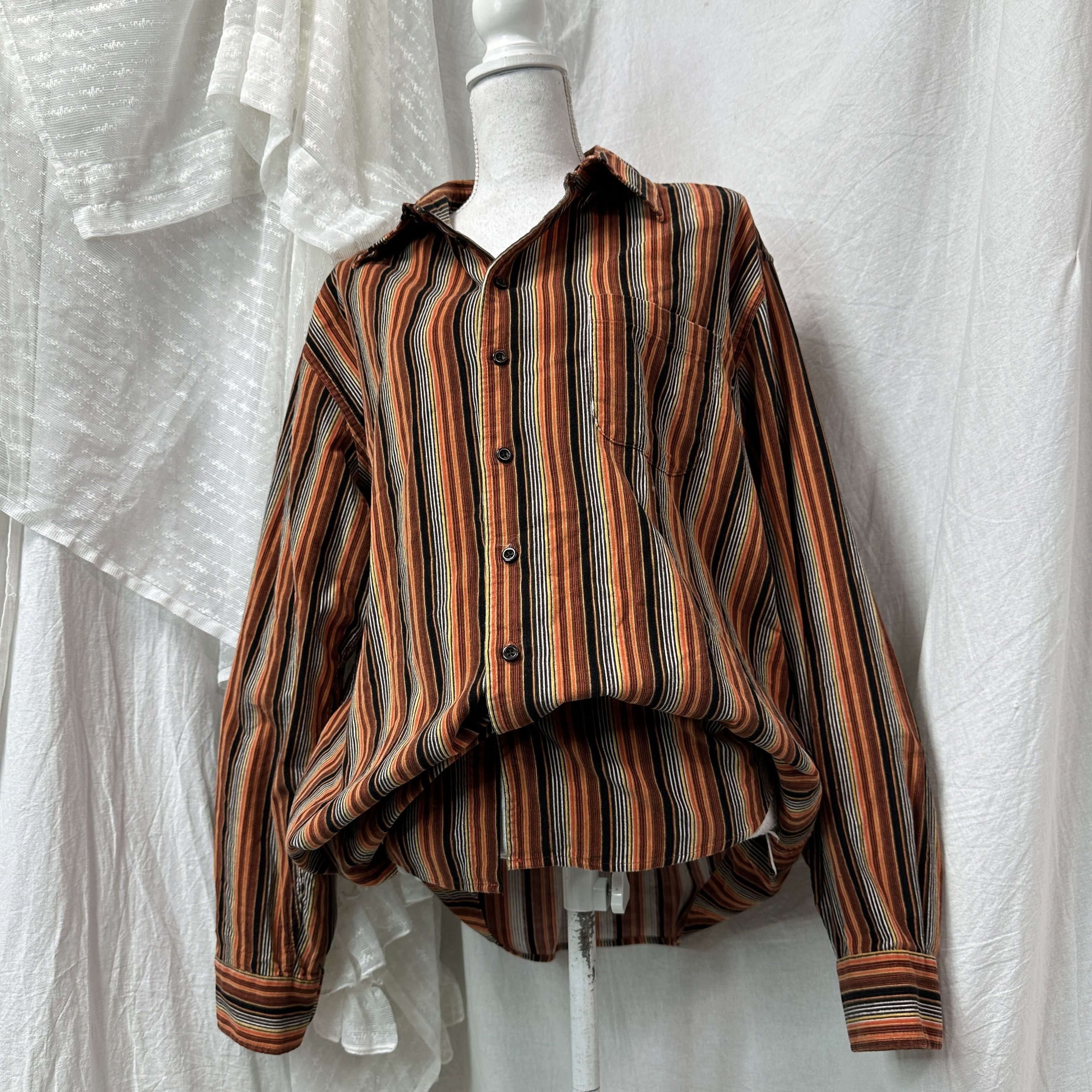 Vintage Vintage Striped Velvet Classy Preppy Button Up Shirt 90s Size US XL / EU 56 / 4 - 2 Thumbnail