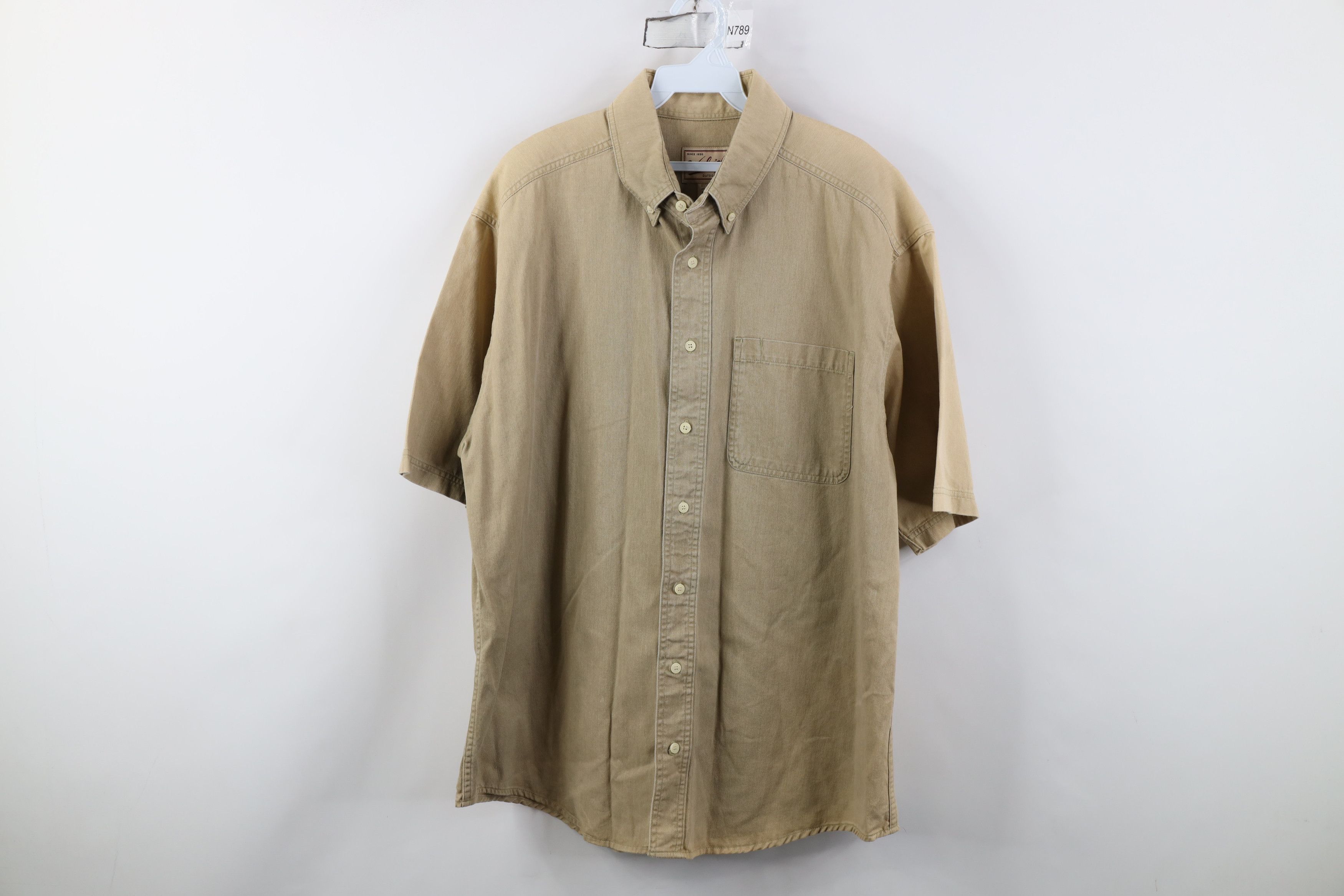 Woolrich Woolen Mills Vintage 90s Woolrich Pigment Dye Baggy Twill Button Shirt Size US L / EU 52-54 / 3 - 1 Thumbnail
