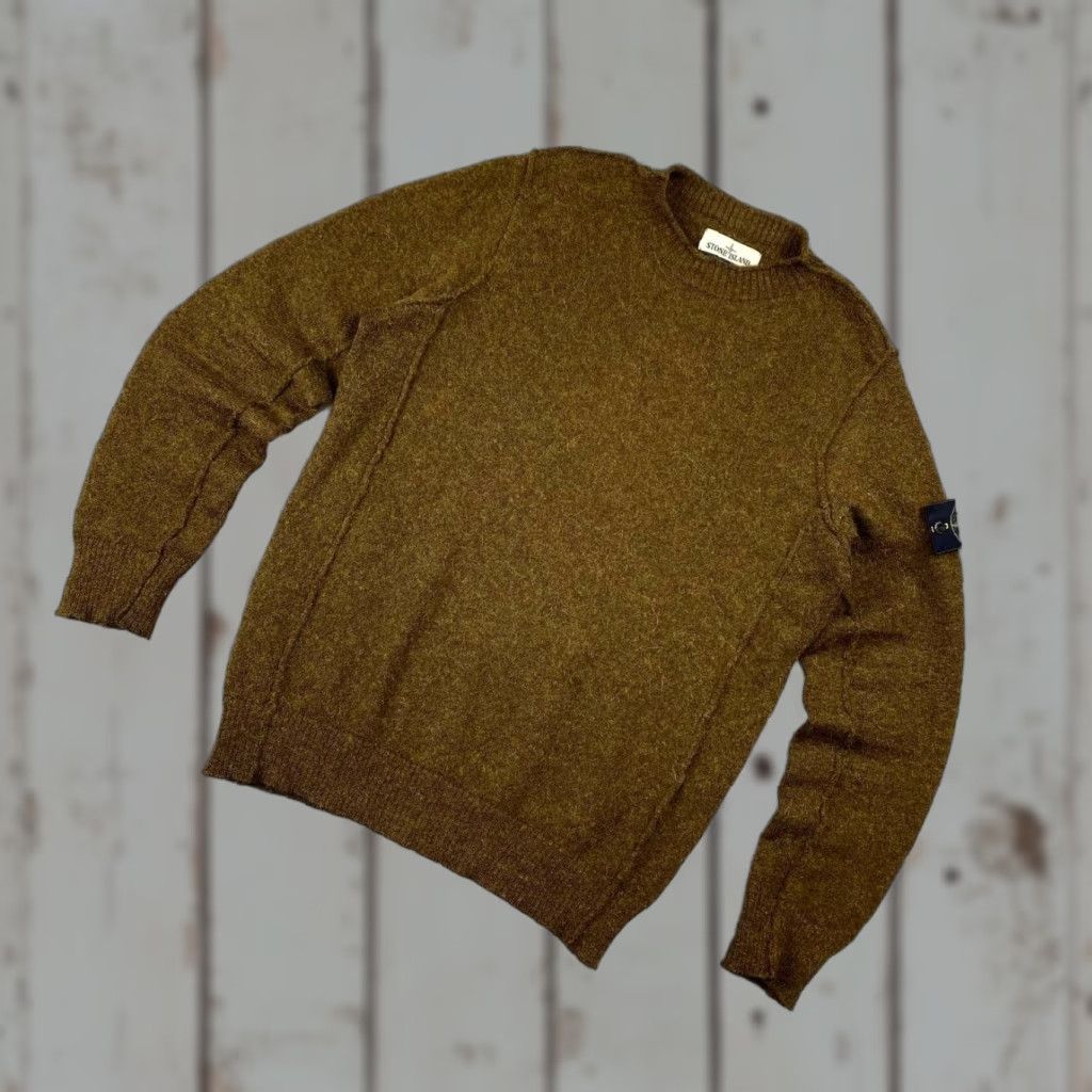 Stone Island Stone Island Knit Wool Sweater Men Size M Green Pullover Crew Neck Long Sleeve Regular Wool Knit Logo Winter Casual Man M Green Stone Island Sweater Size US M / EU 48-50 / 2 - 1 Thumbnail
