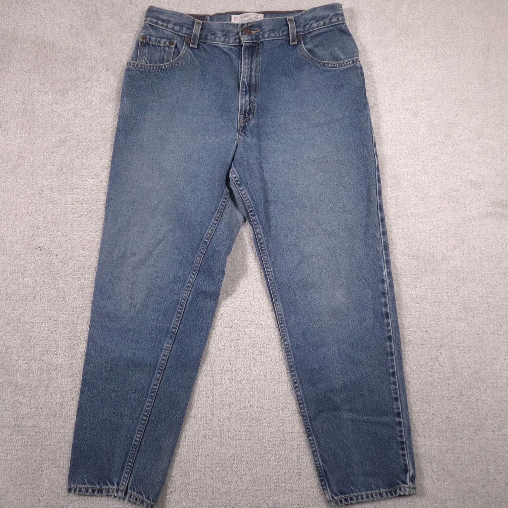 Vintage Levi Strauss Signature Jeans Womens 12 Short Blue High Rise Relaxed Tapered Jeans Size 34" / US 12 / IT 48 - 2 Thumbnail