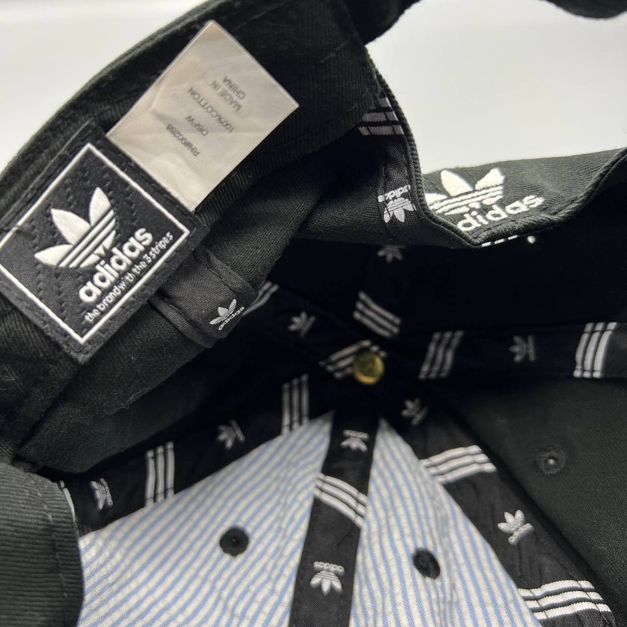 Adidas Adidas Hat Men Black Gray Embroidered Logo Strap Back Cap Size ONE SIZE - 5 Thumbnail
