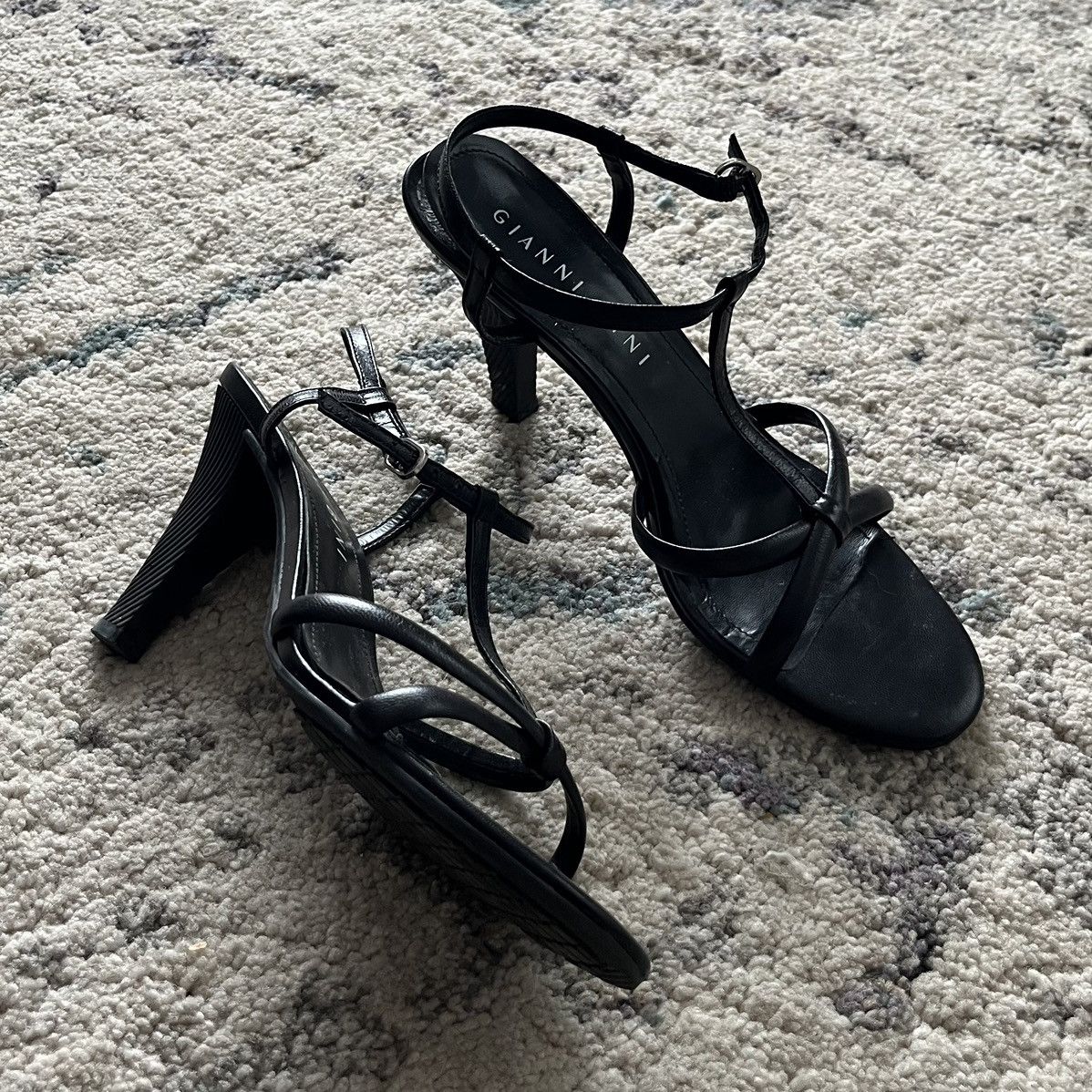 Vintage Gianni Binni Black Strappy Heels Size US 8.5 / IT 38.5 - 1 Thumbnail