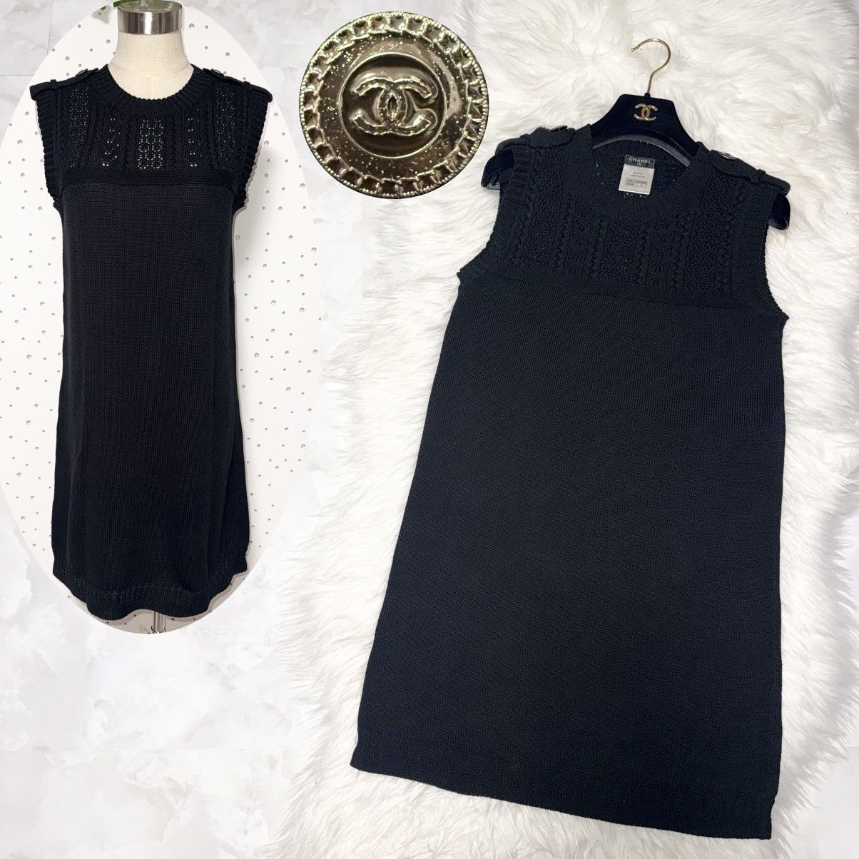 Chanel Authentic Chanel COCO Embroidery Lace Knit Dress 34 Black Size XXS / US 00 / IT 34 - 1 Thumbnail