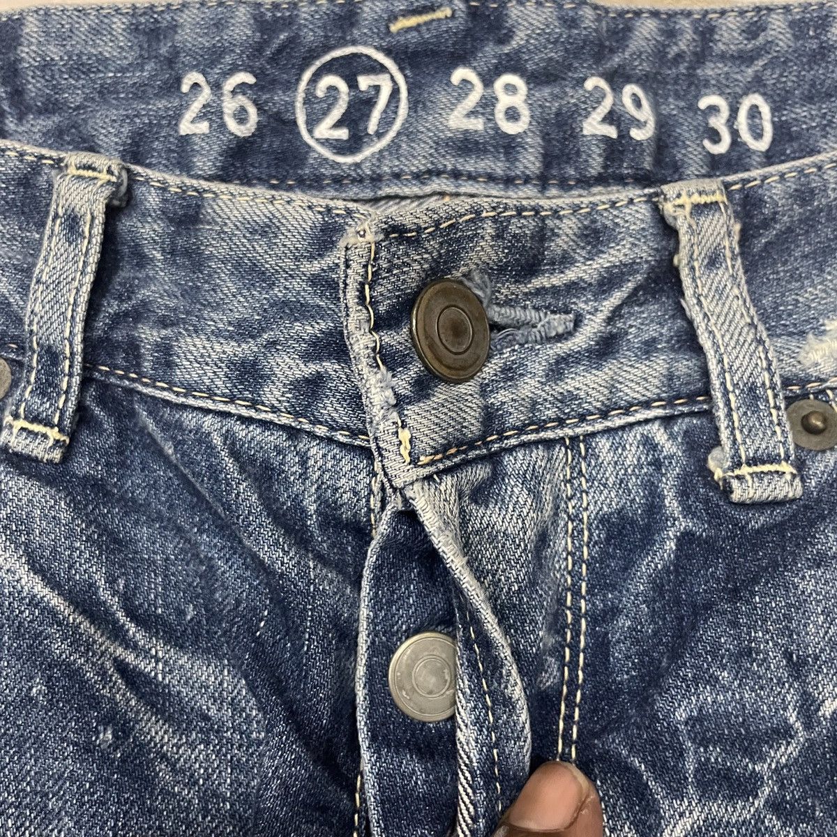 Japanese Brand Vintage Japanese Designer Distressed Buckle Denim Size US 30 / EU 46 - 5 Thumbnail
