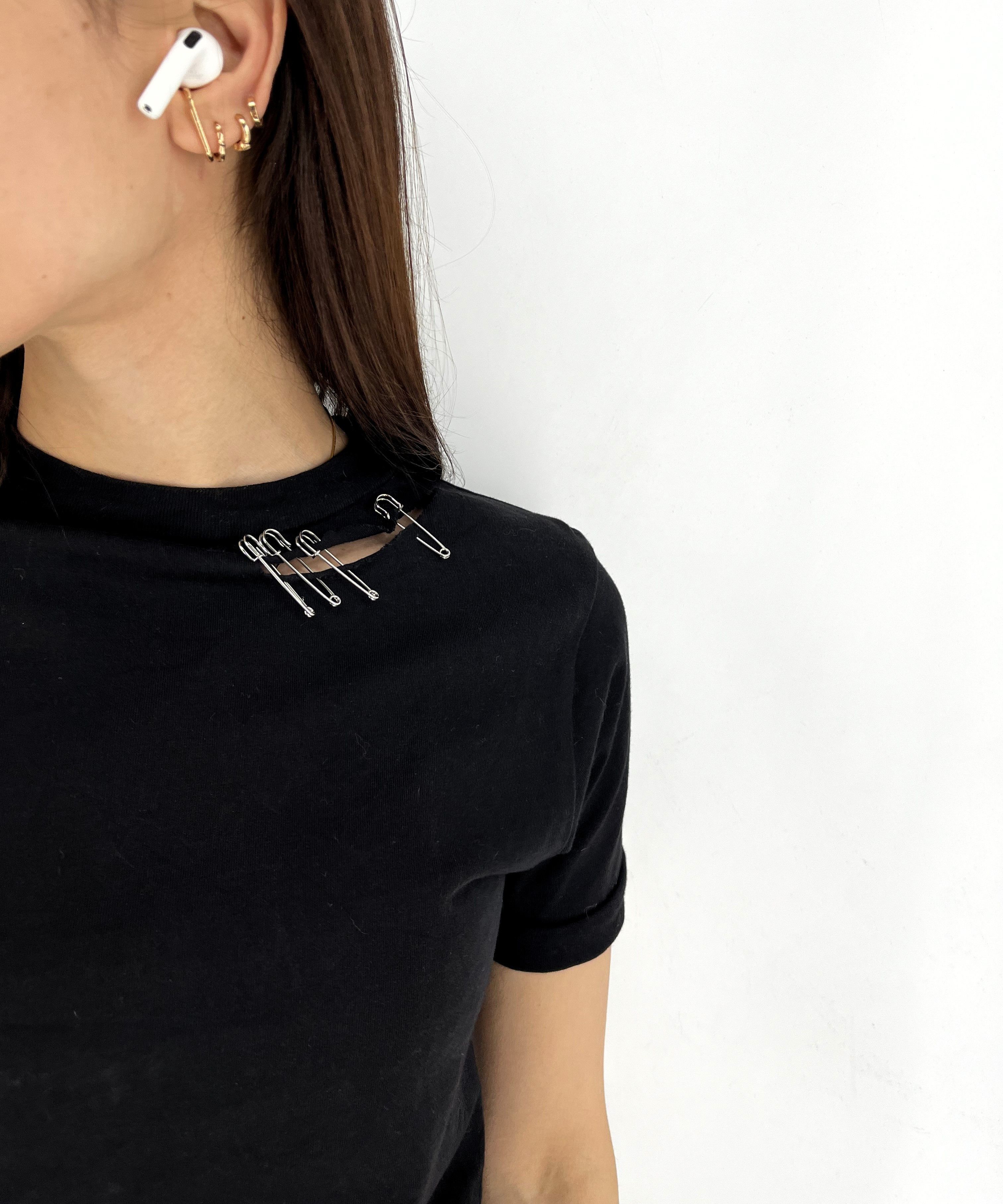 The Kooples The Kooples Shirt Woman's Small Black Cotton Crew Neck Short Size S / US 4 / IT 40 - 3 Thumbnail